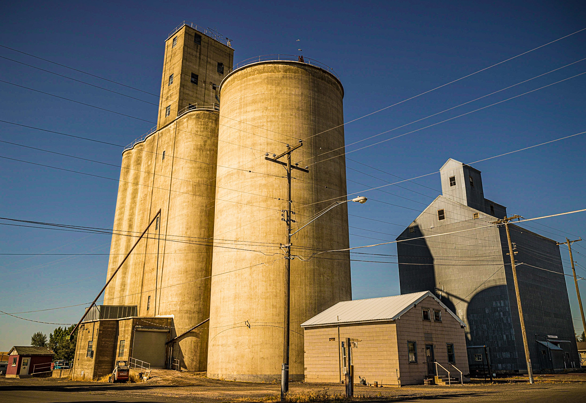 June 26, 2019Grain elevators in Endicott, Washington – the Palouse region of Washington State.