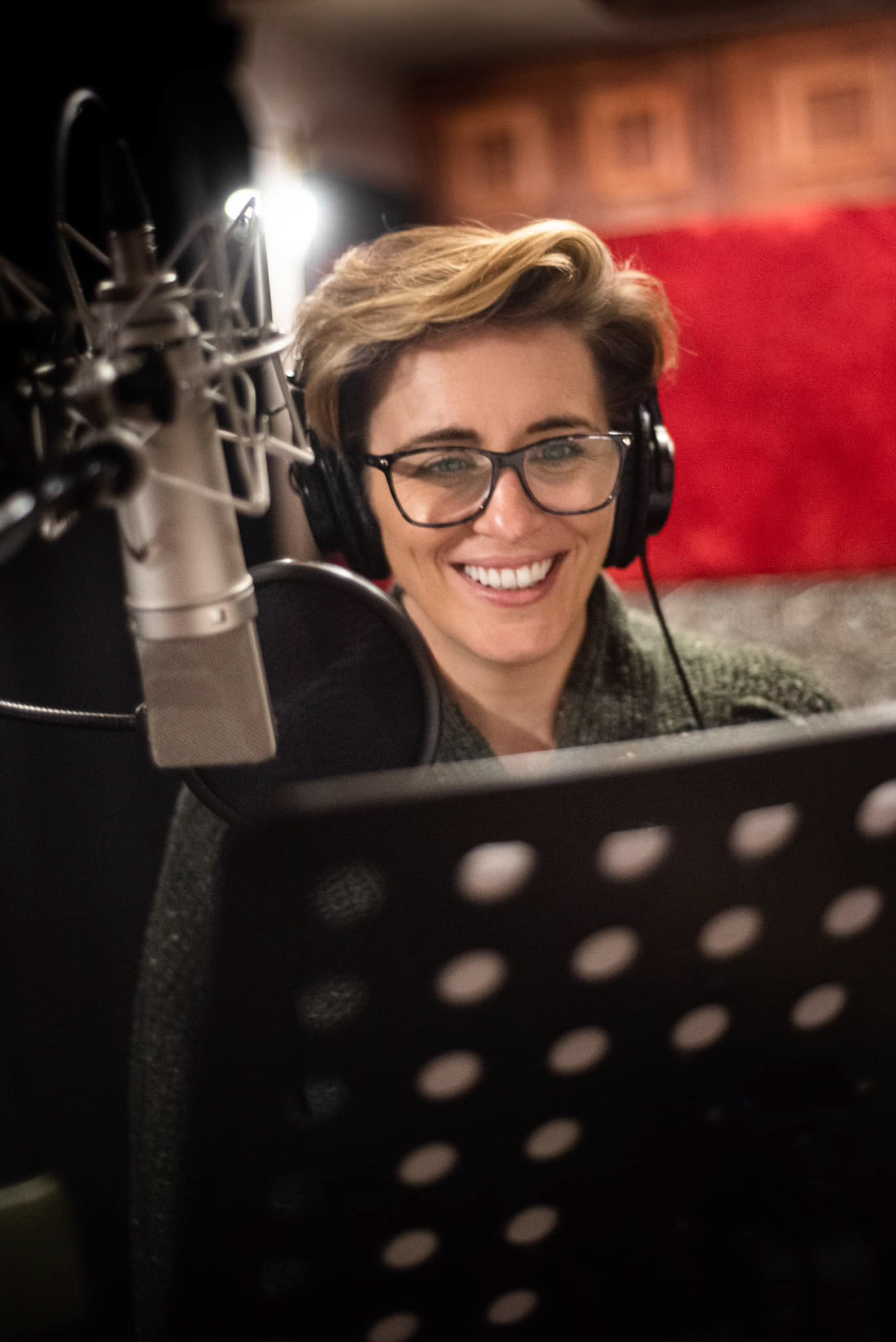 Vicky McClure recording her voiceover for Good Grief