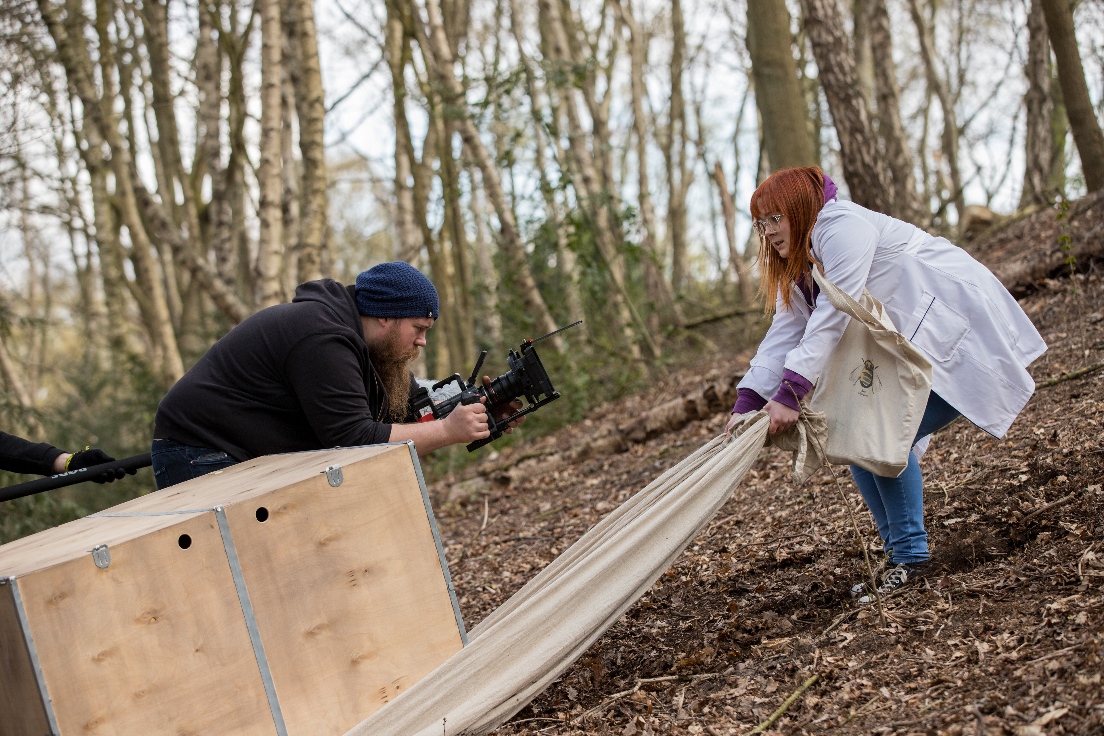 Filming Lepidopterist. Photo credit: Richard Parker