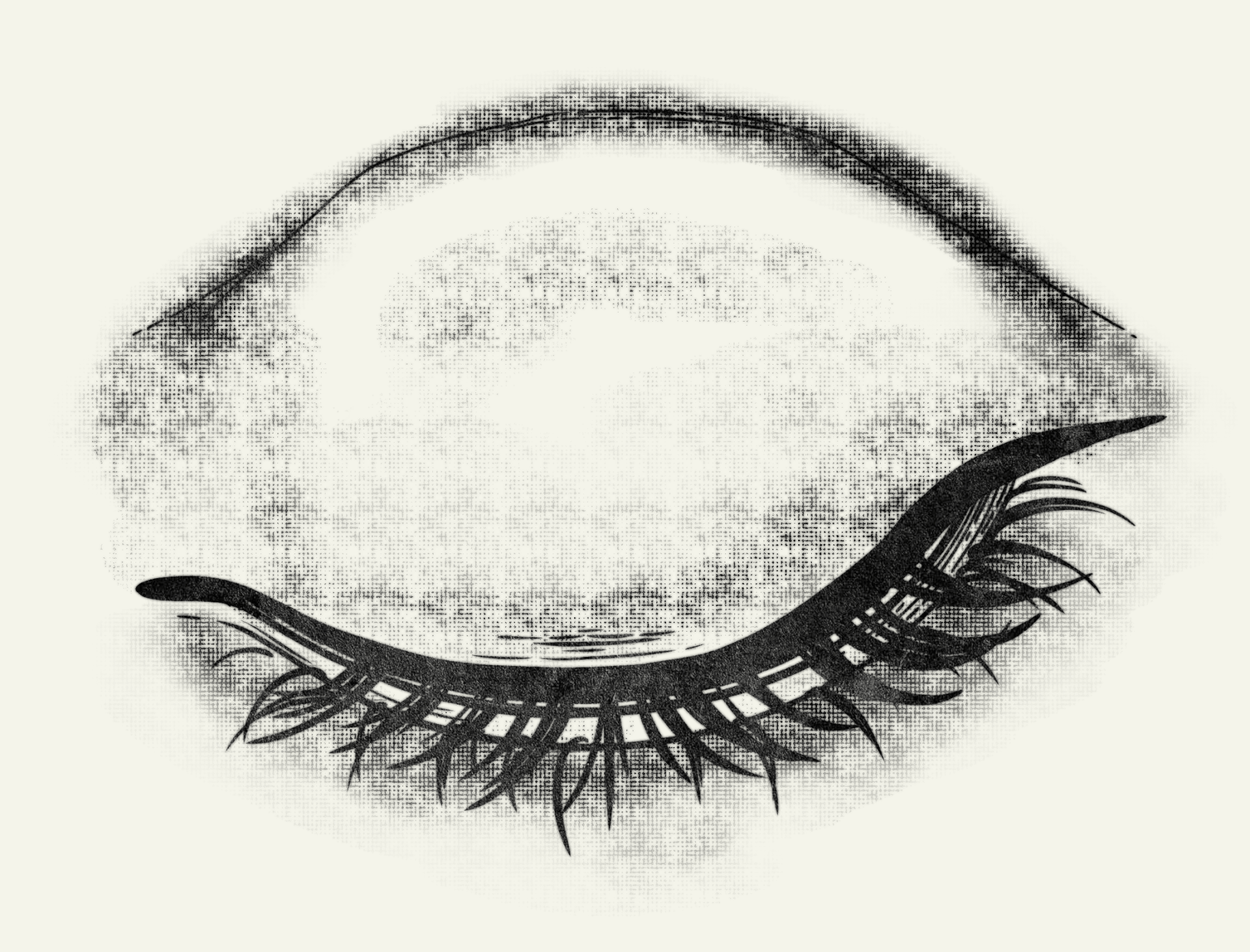 opening eye animation with blooming flowers in a gritty alternative art style