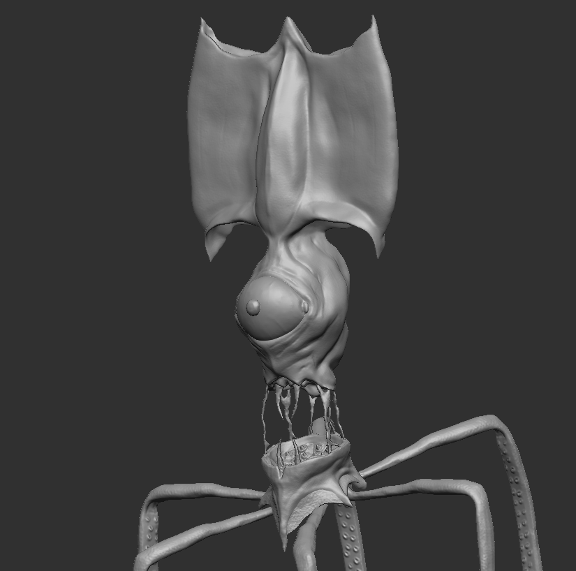 Demon Squid Final 3D Sculpt Close-Up