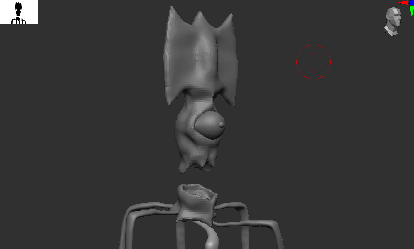 Demon Squid Final 3D Block-In Close-Up