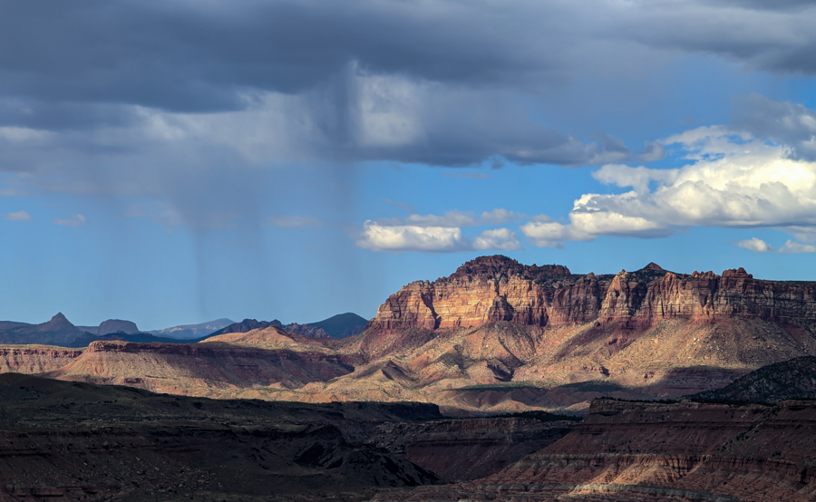 Rain dancing across the valley - Moab, Utah