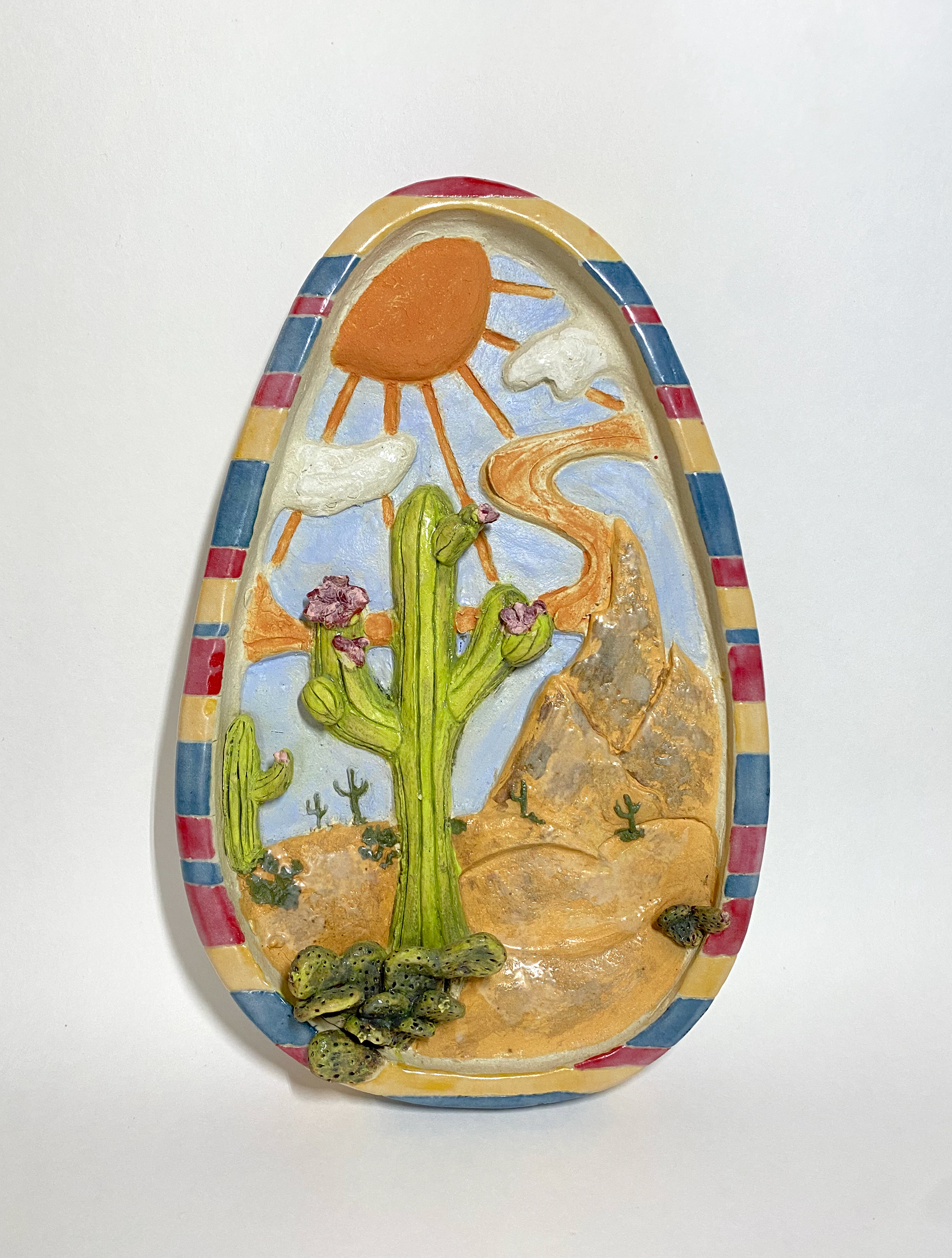 Untitled, hand built high relief clay, 2022