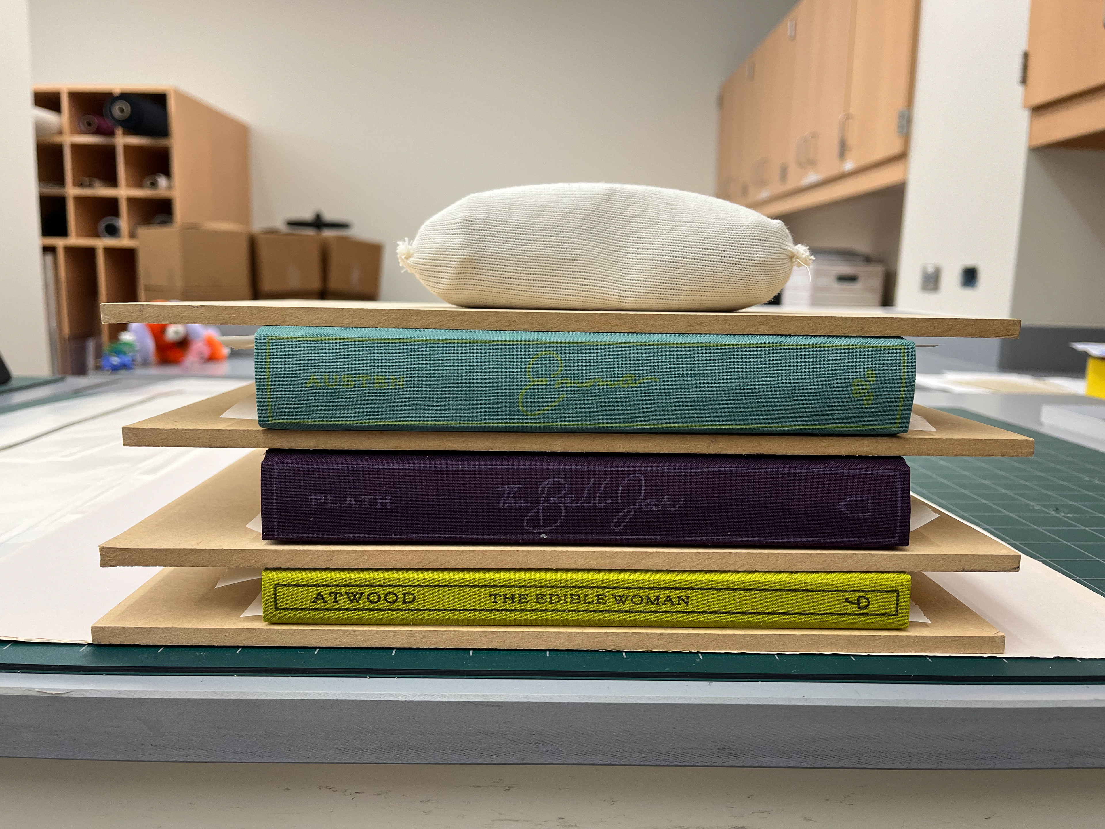 Final books drying with weights