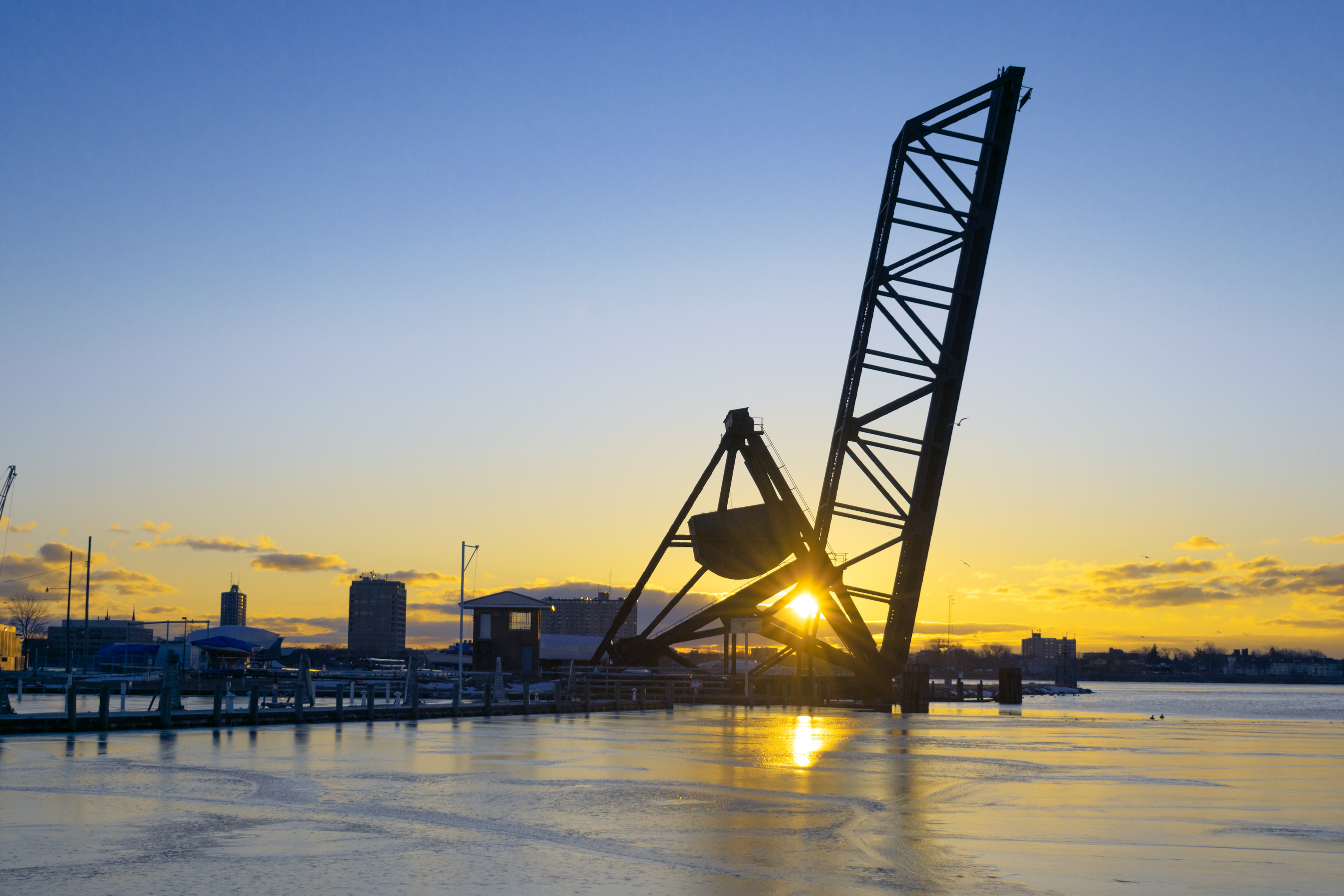 Port Huron Train Bridge Sunrise A-28