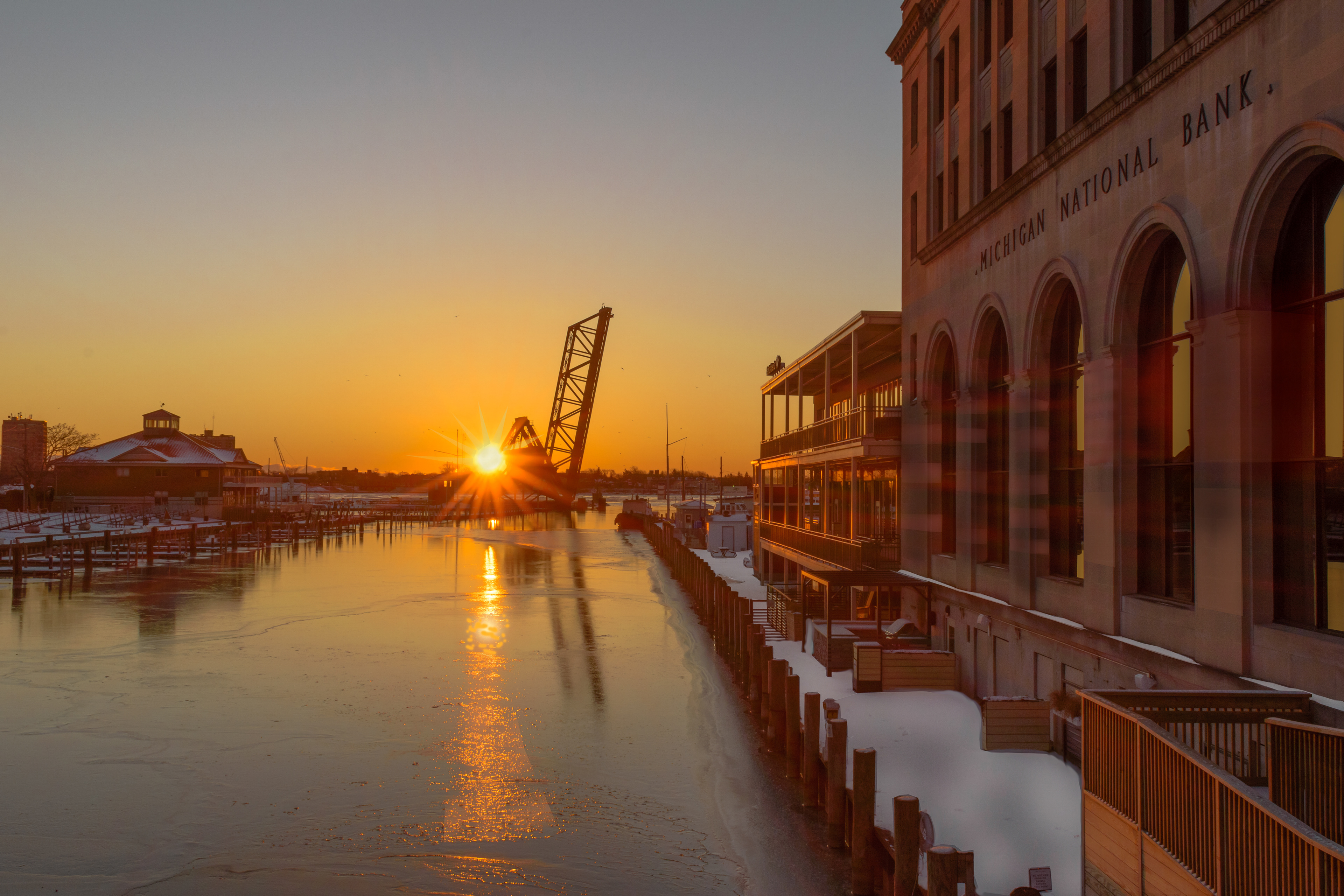 Port Huron Train Bridge Sunrise A-33