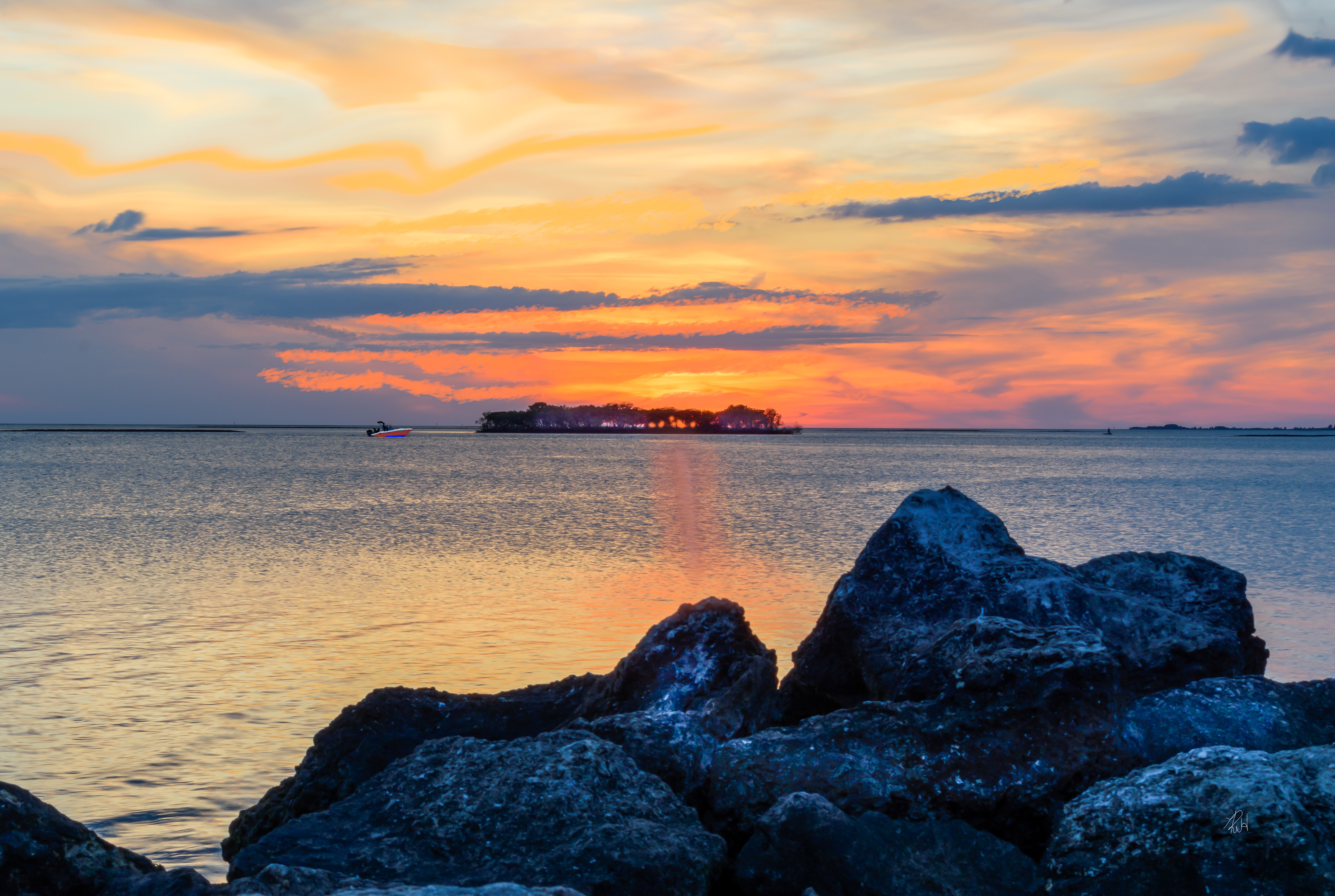 Sunrise on the rocks A-74