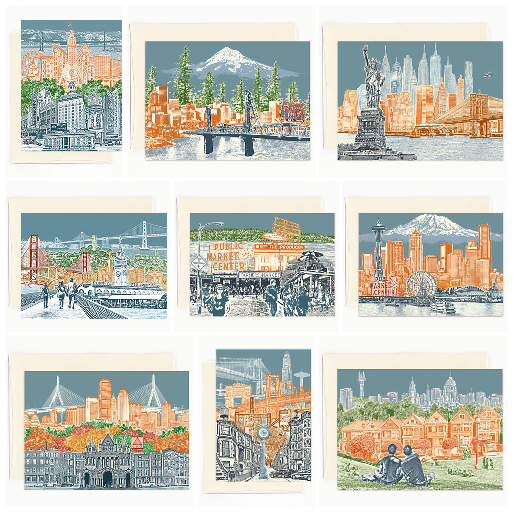 Urban Collage Notecards