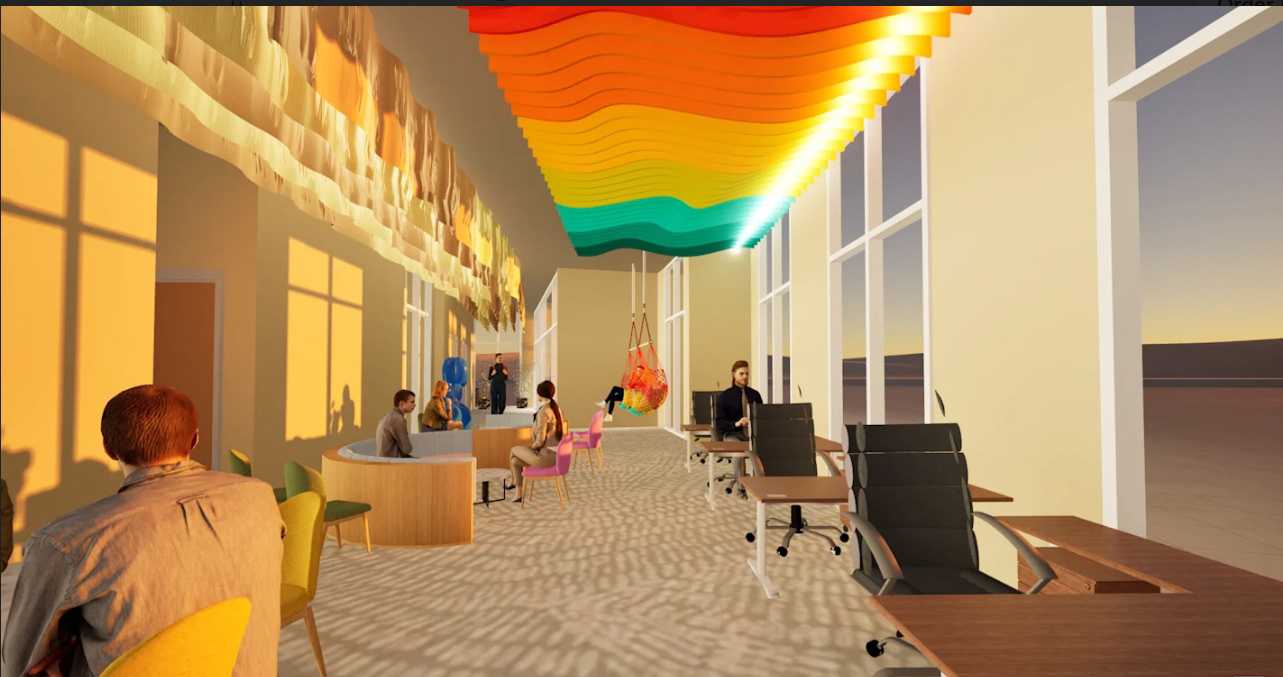 CUBICLES/LOUNGE AREA RENDER