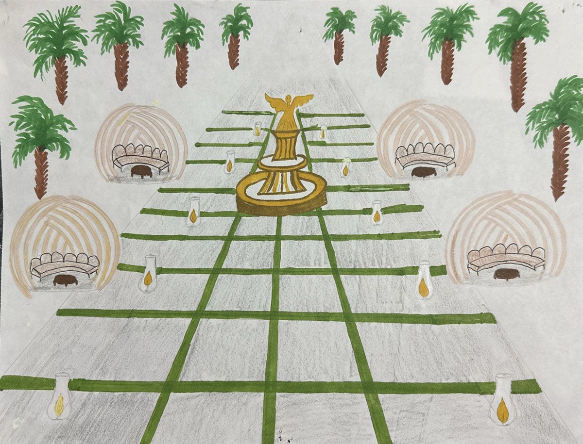 ENTERANCE TO HEADQUATERS SKETCH