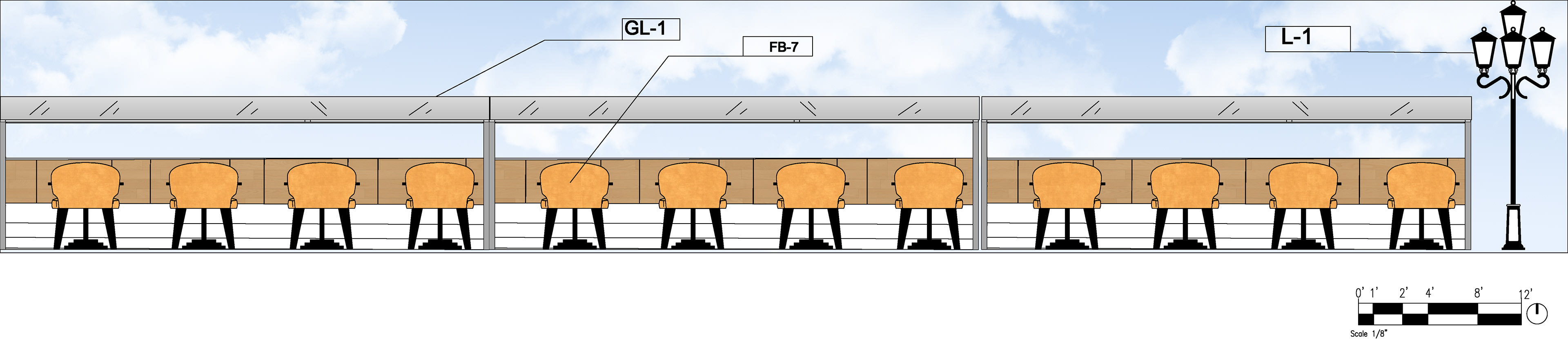 ROOF TOP BENCH SEATING ELEVATION