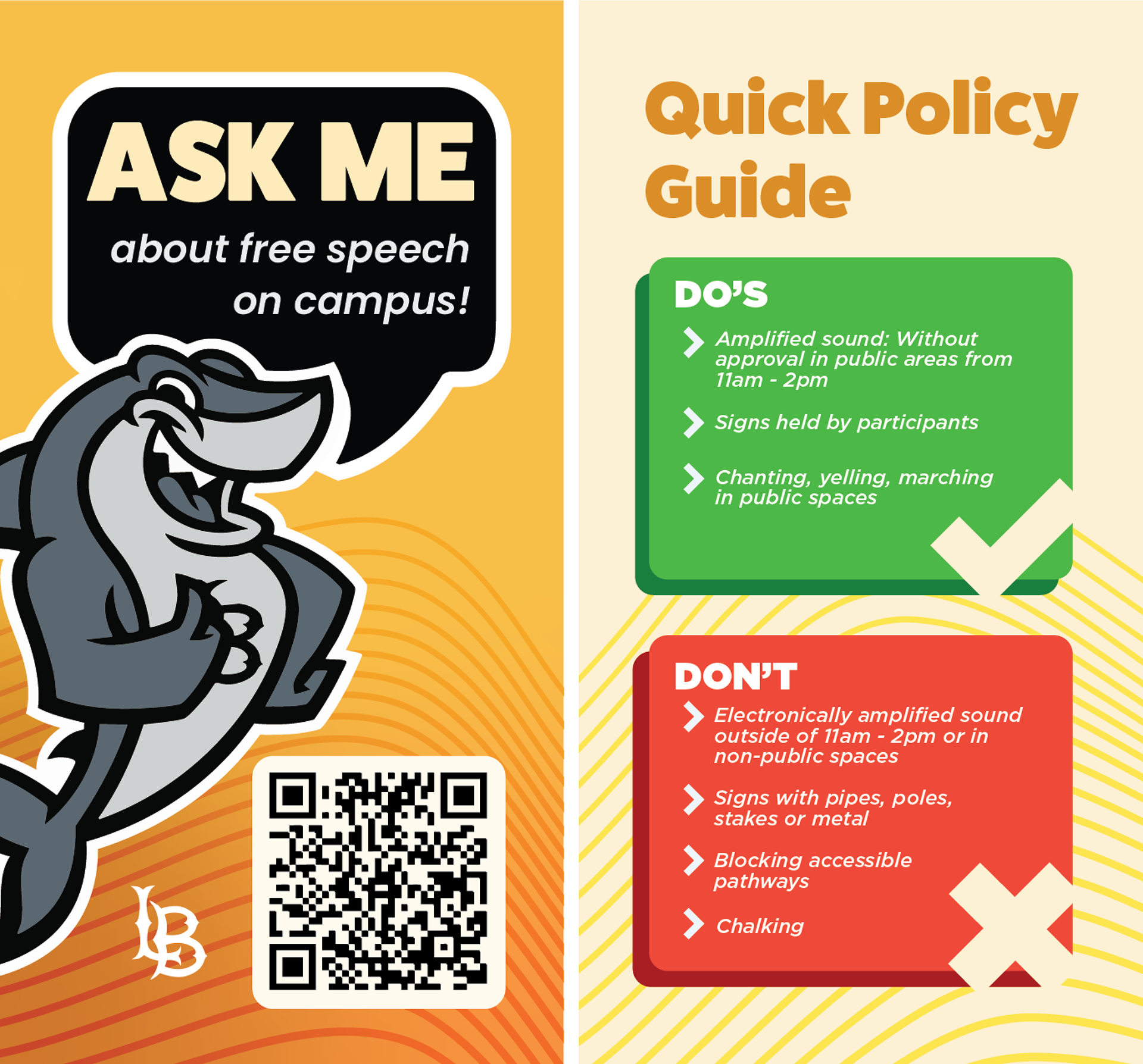 Badge design for a Free Speech On Campus campaign that was held by the administration.