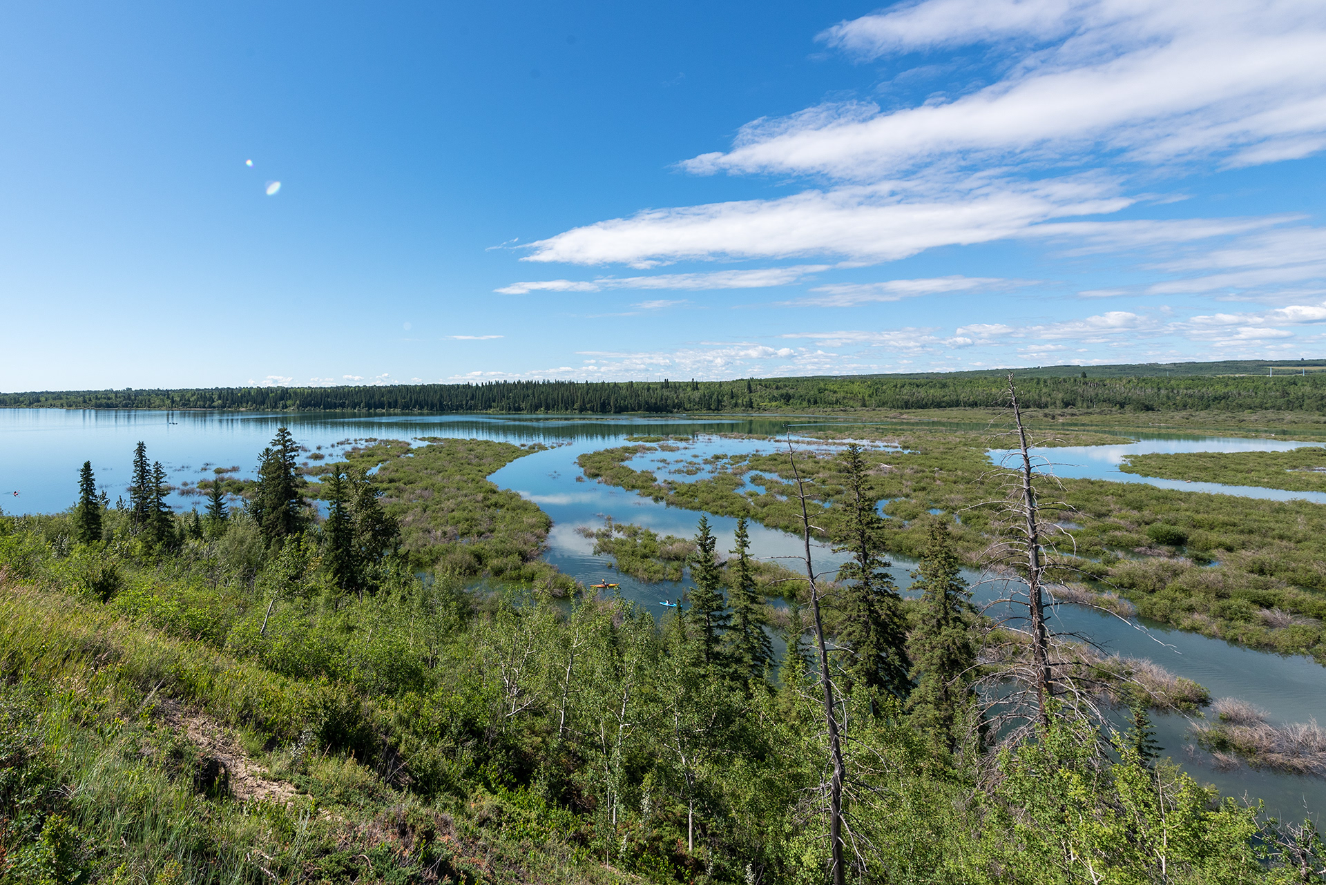View from the ridge, the delta, where the Elbow meets the reservoir