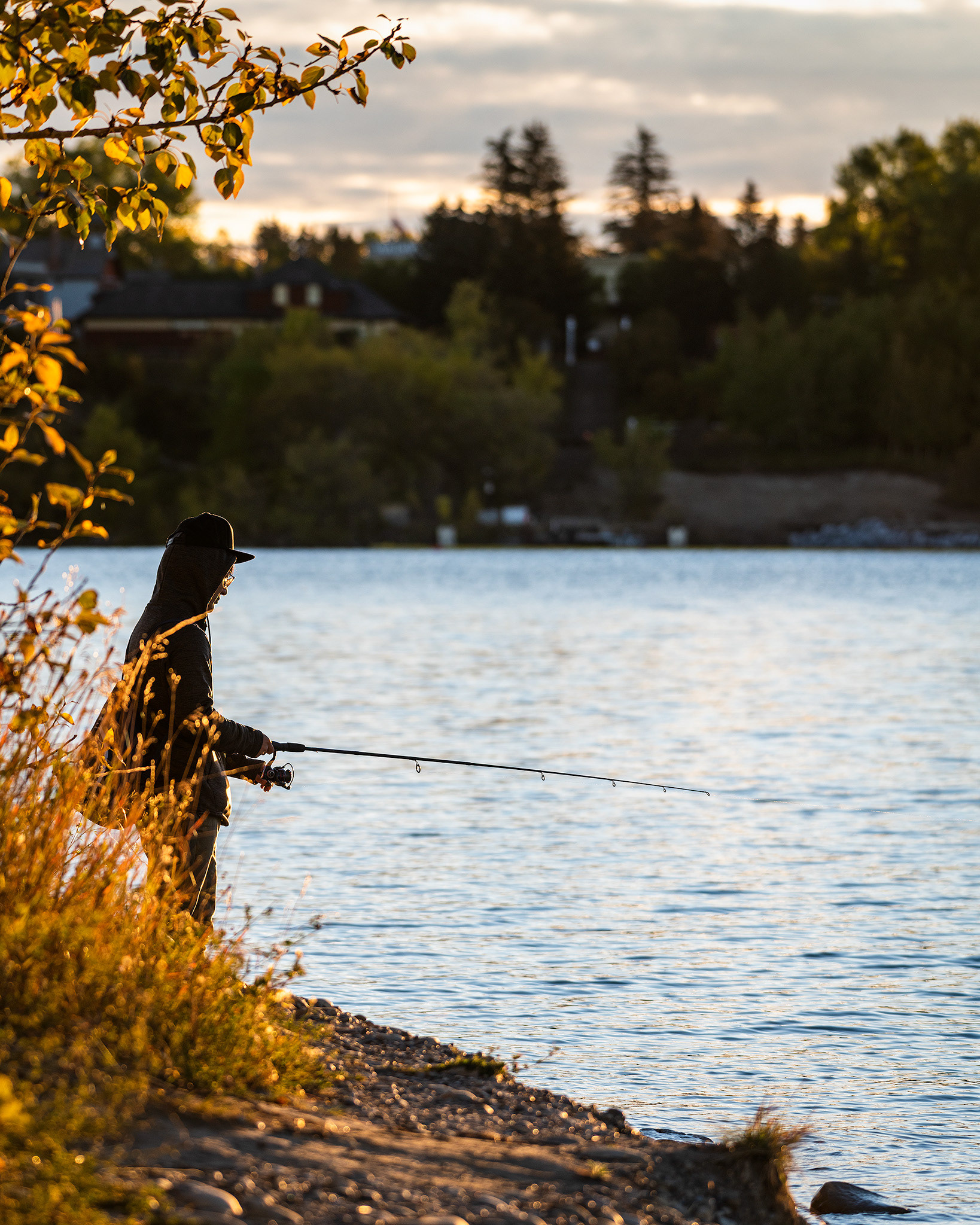 A fellow fishing, North Glenmore Park, Calgary, AB - September 24th (7:47 AM)