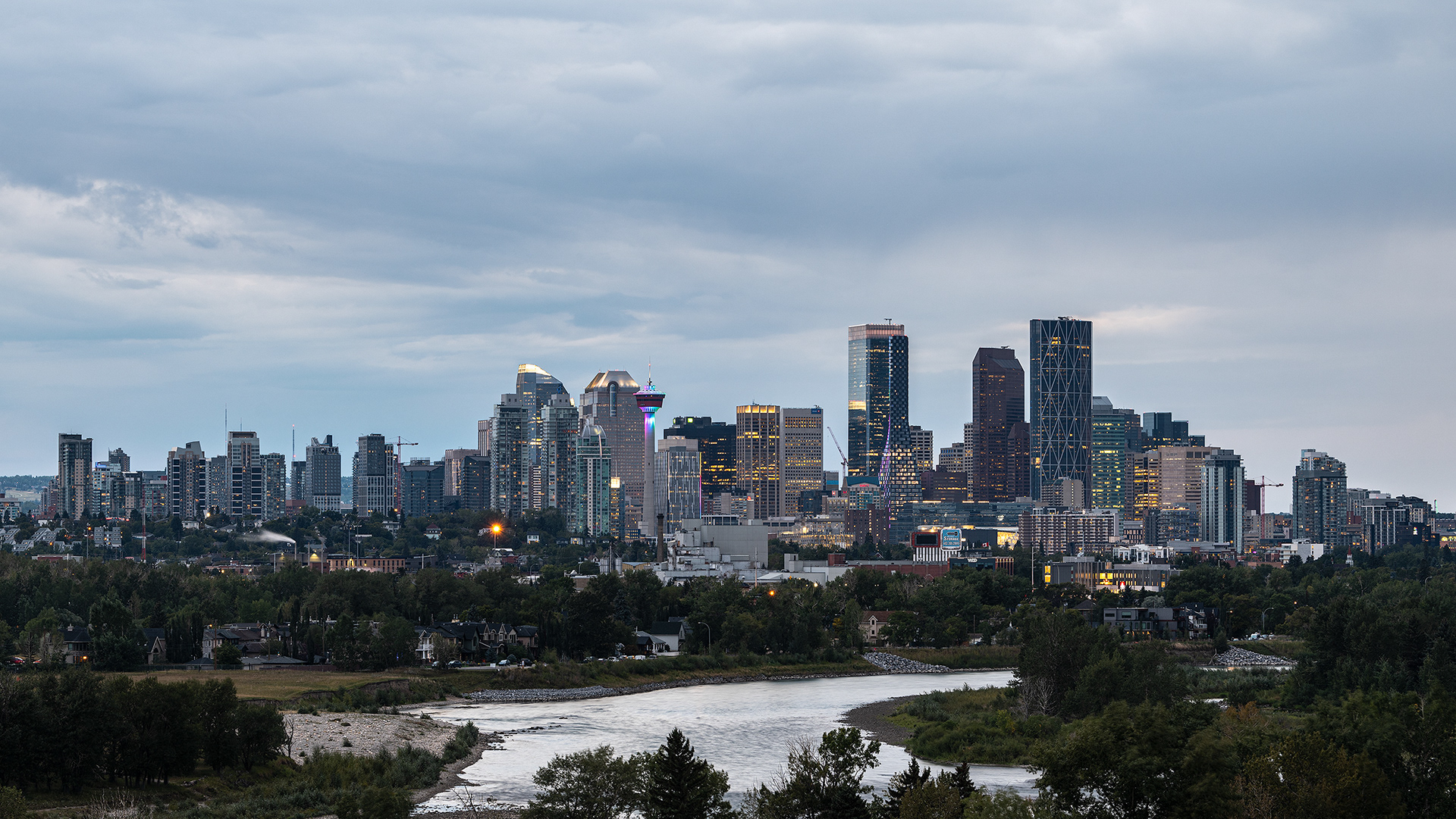 Cityscape (at sunset) from Valleyview Park, Calgary, Alberta