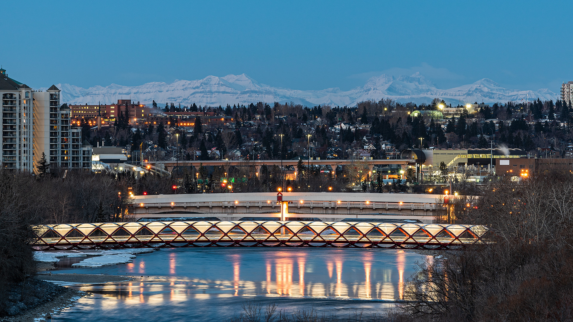 Cityscape of the Peace Bridge from Crescent Heights