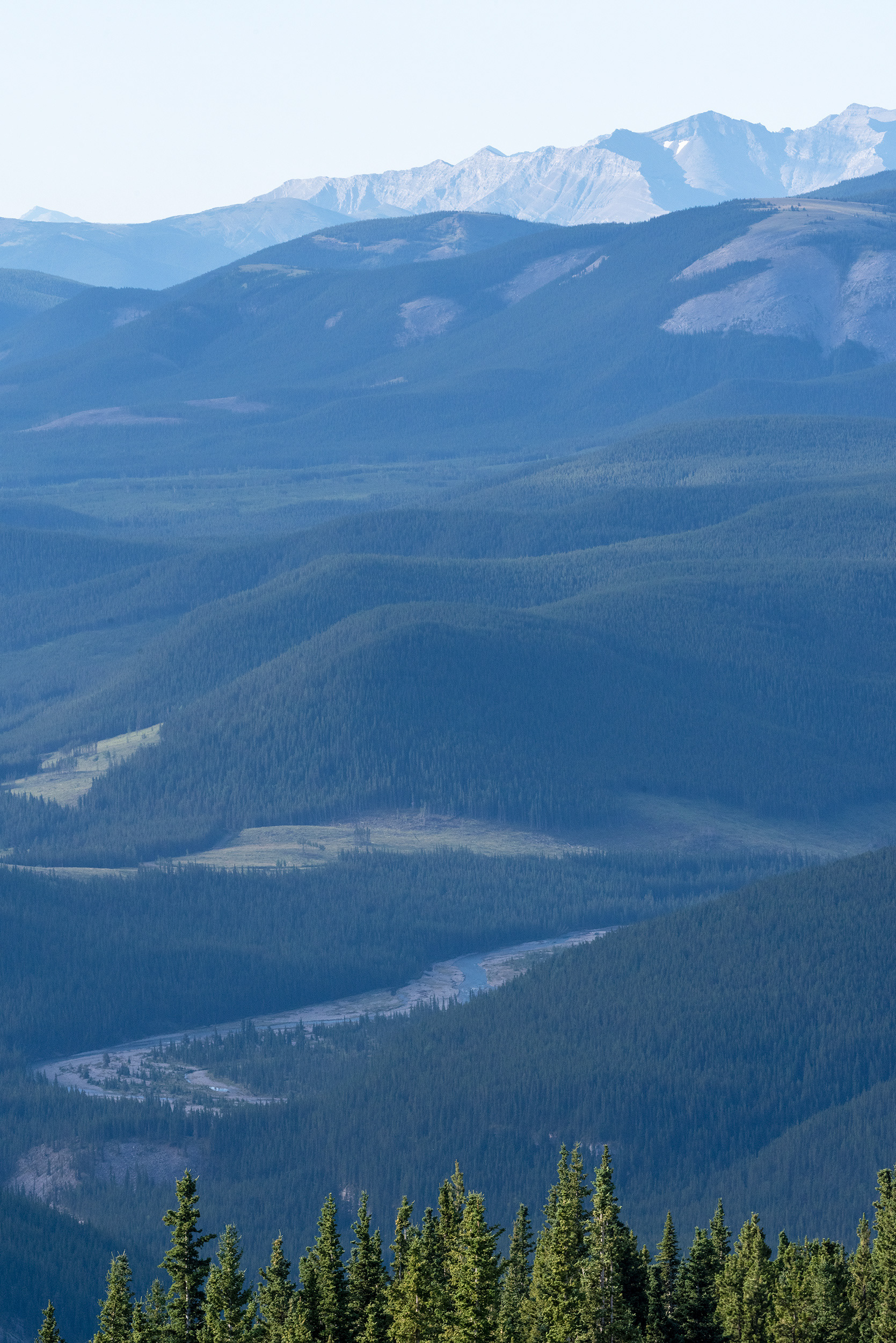 A view with the Elbow River in it (almost to the peak of Prairie Mountain)