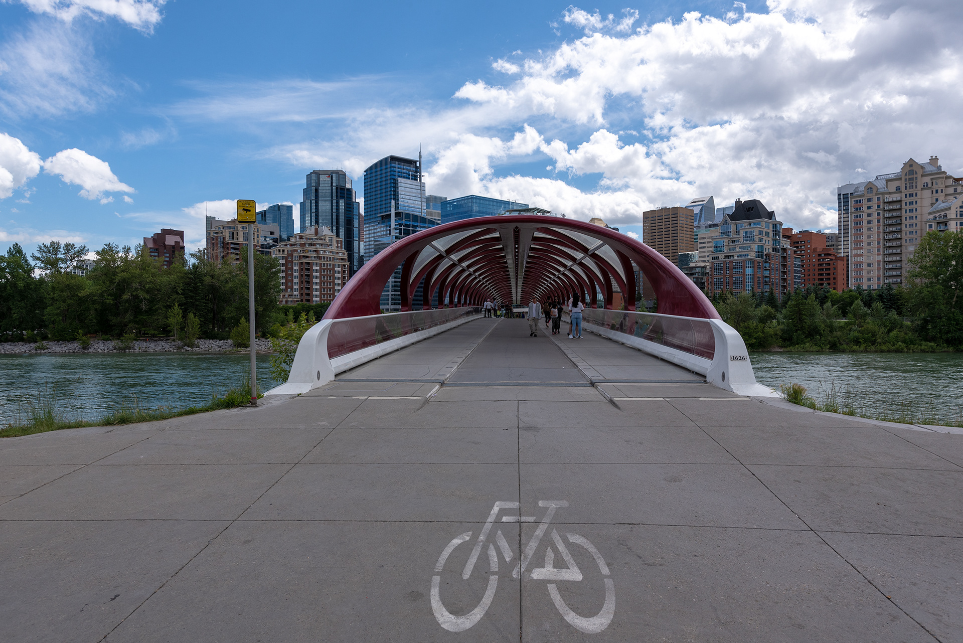 Peace Bridge from the Pathway alongside Memorial Drive, Calgary, Alberta