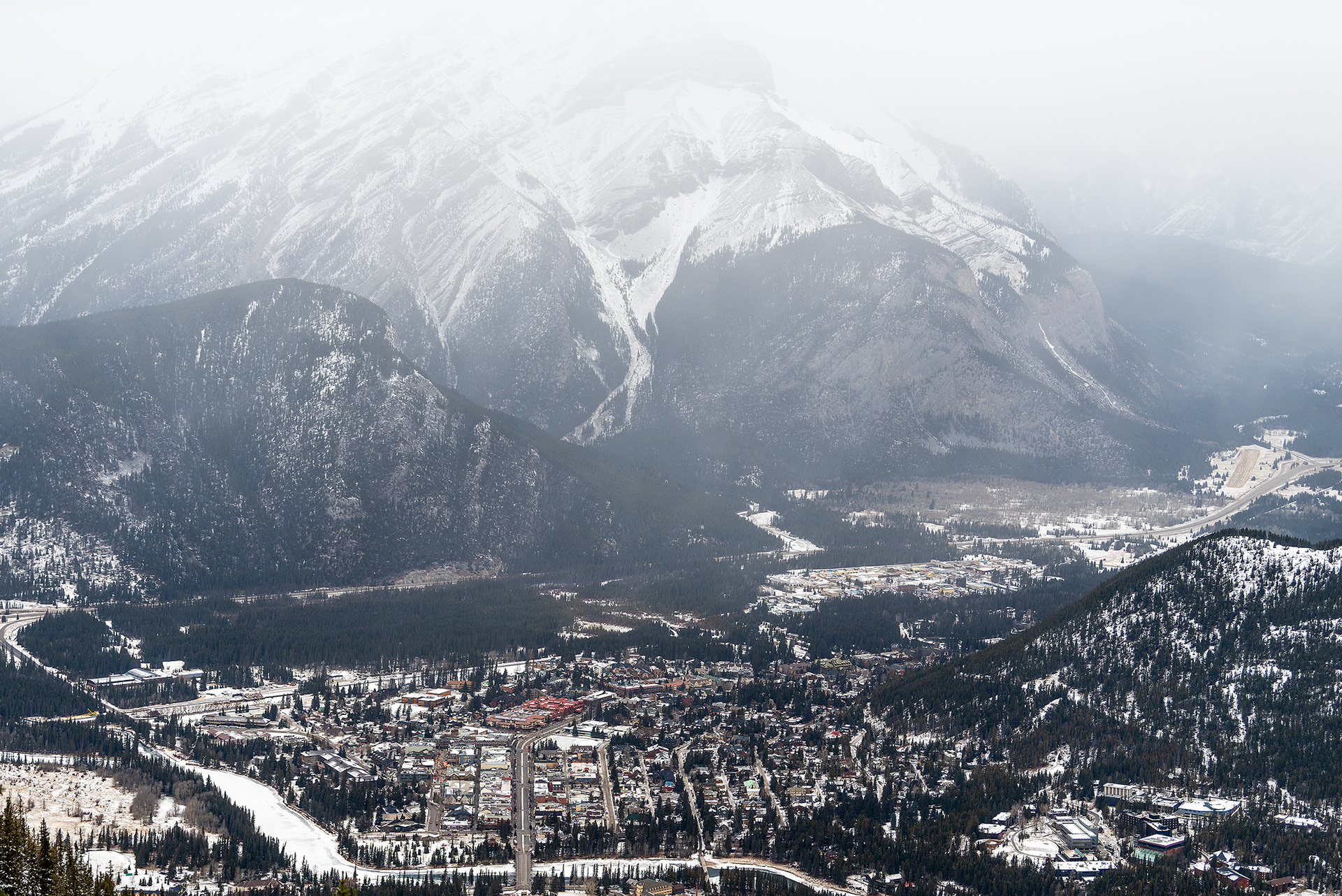 A view from the Sulphur Mountain hiking trail in Banff National Park