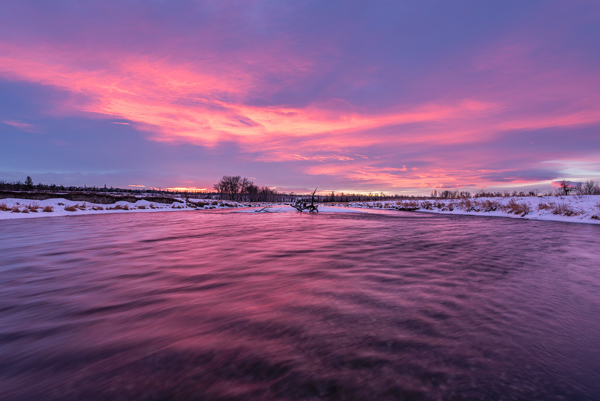 A few minutes before sunrise near Mallard Point, Fish Creek Prov. Park, Calgary, AB