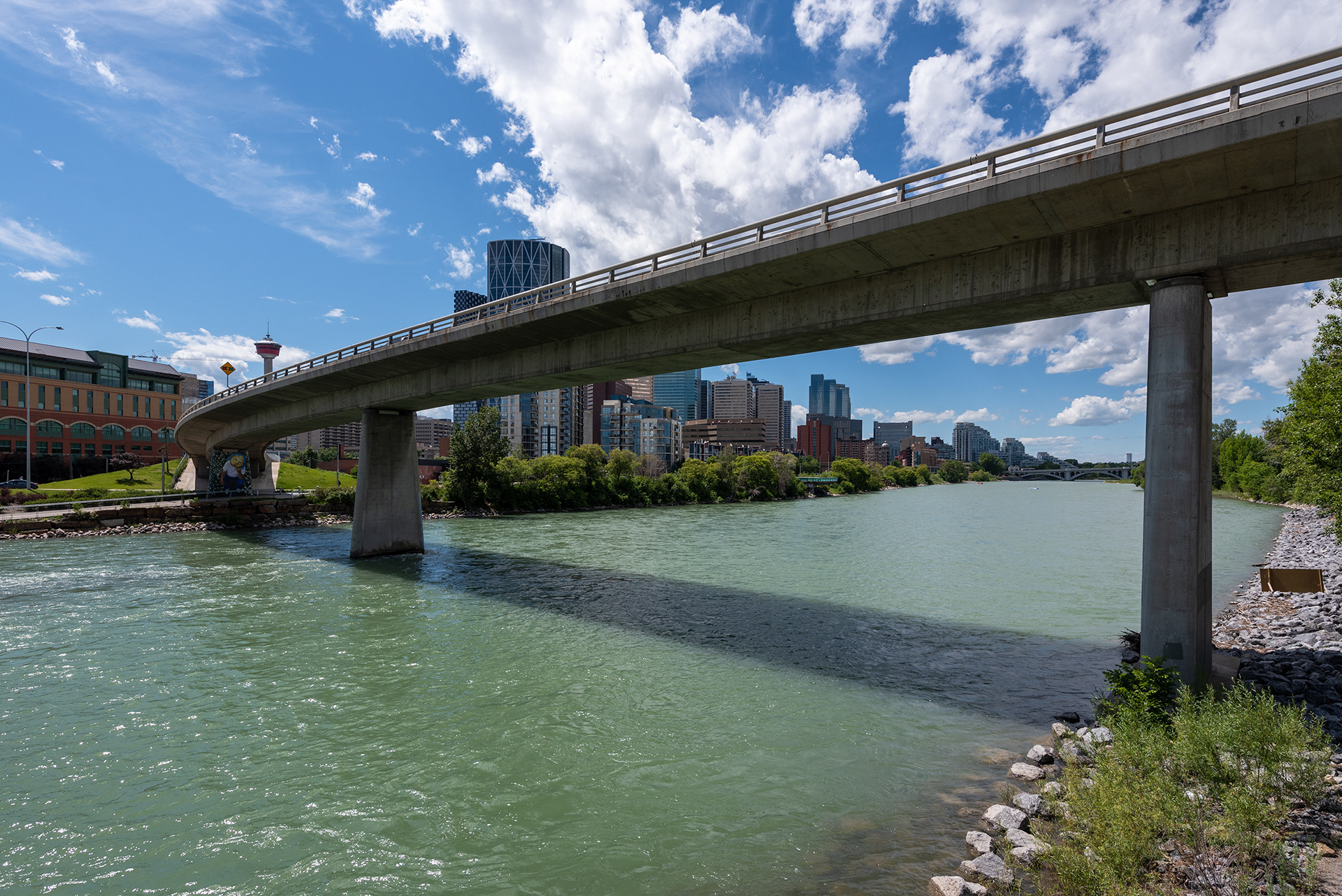 Downtown view from the Pathway alongside Memorial Drive, Calgary, Alberta