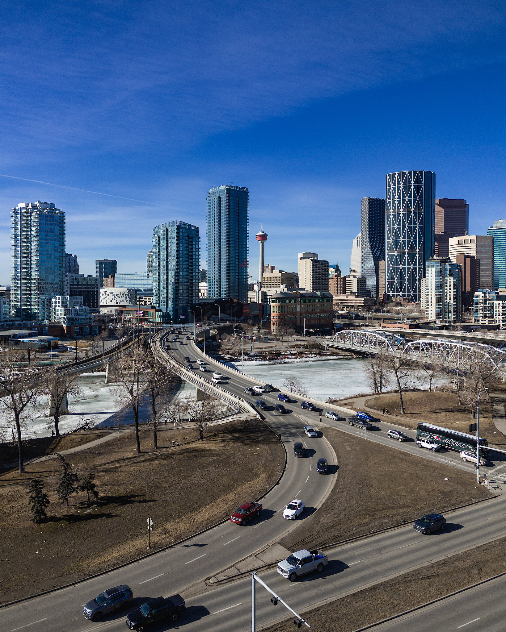 Photo of a portion of the Downtown Calgary skyline from near Bridgeland-Riverside, Calgary, AB - March 17th
