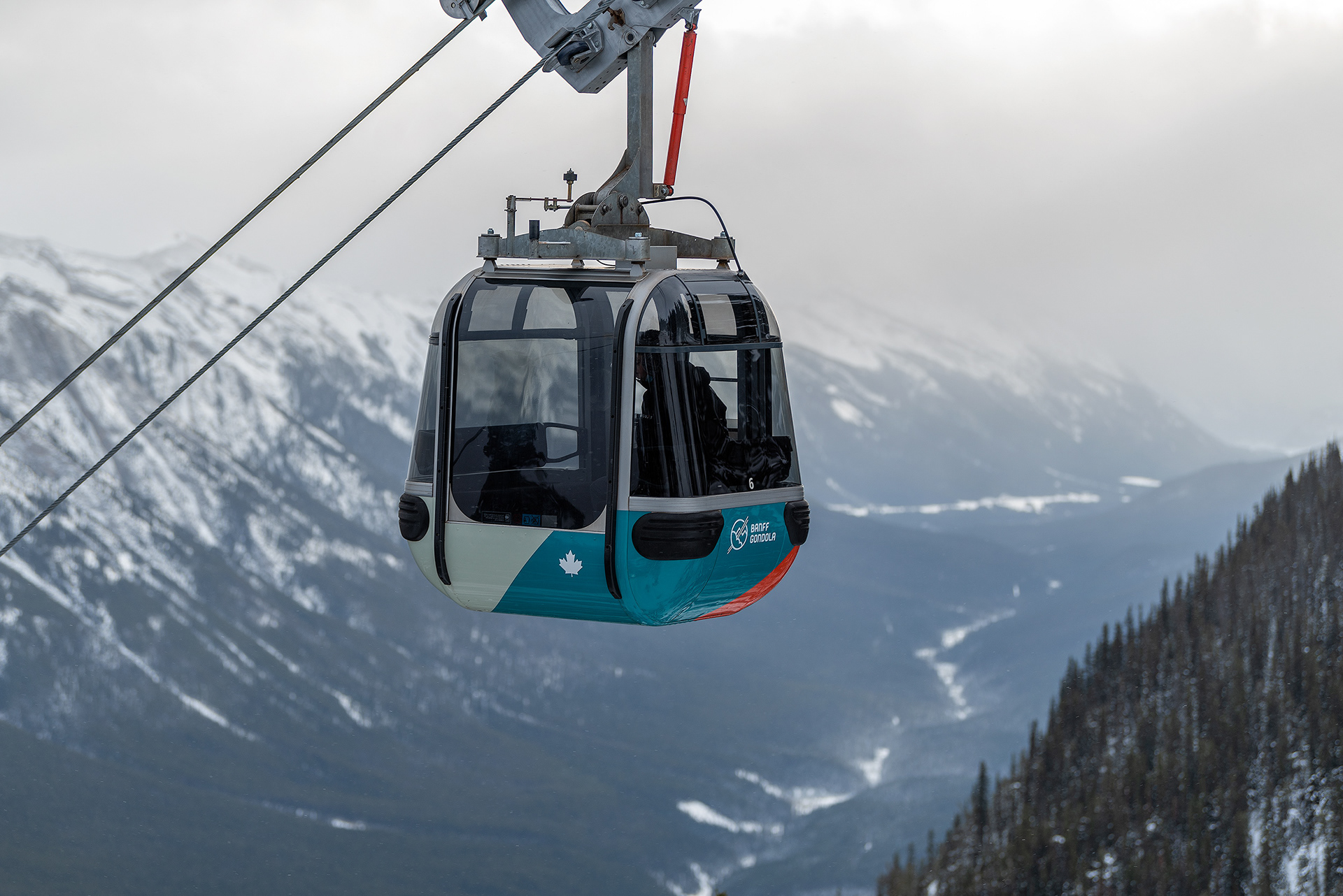 A view from the Sulphur Mountain hiking trail in Banff National Park