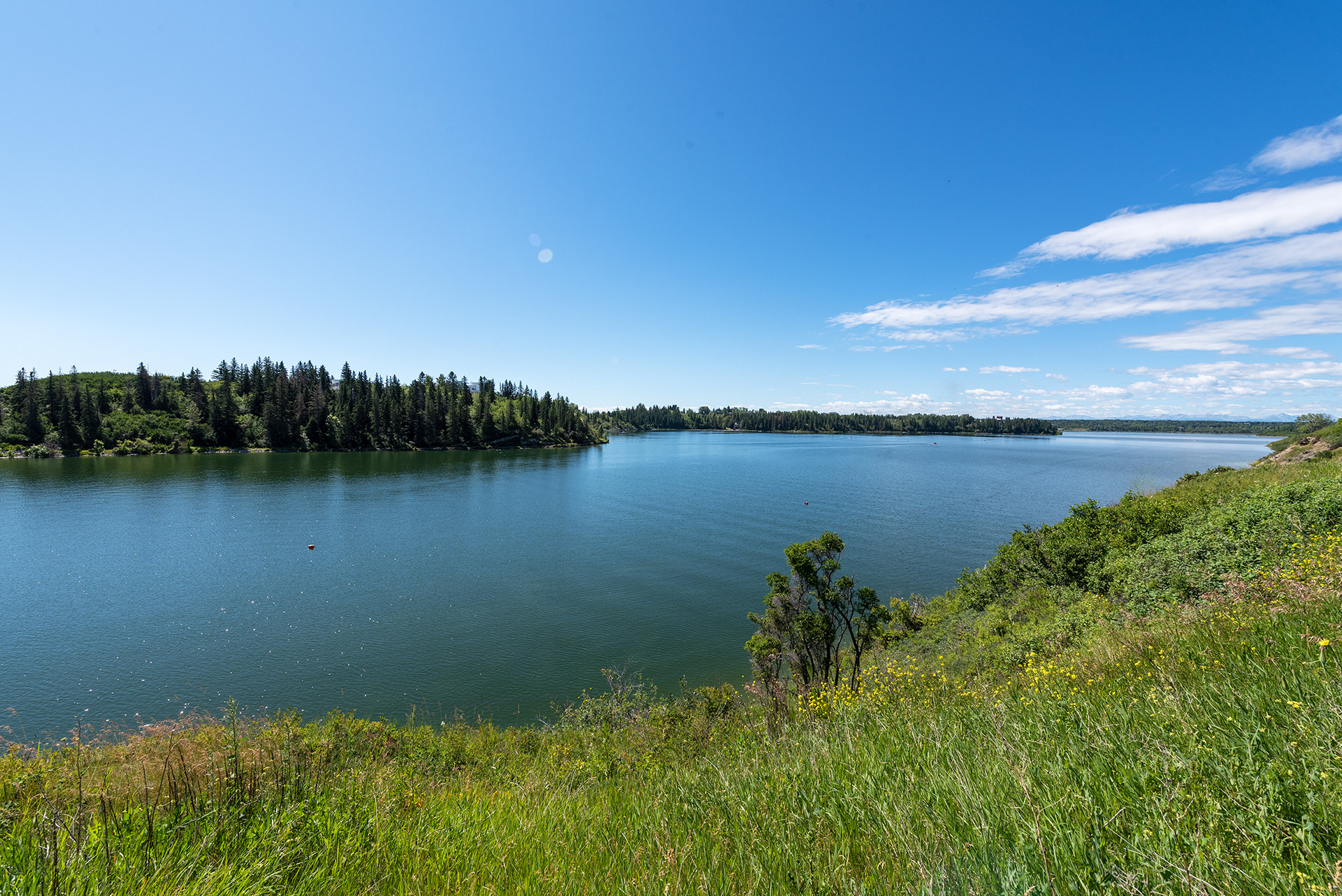 View of the Glenmore Reservoir, from alongside Earl Grey Golf Club and near Glenmore Trail SW (Highway 8)