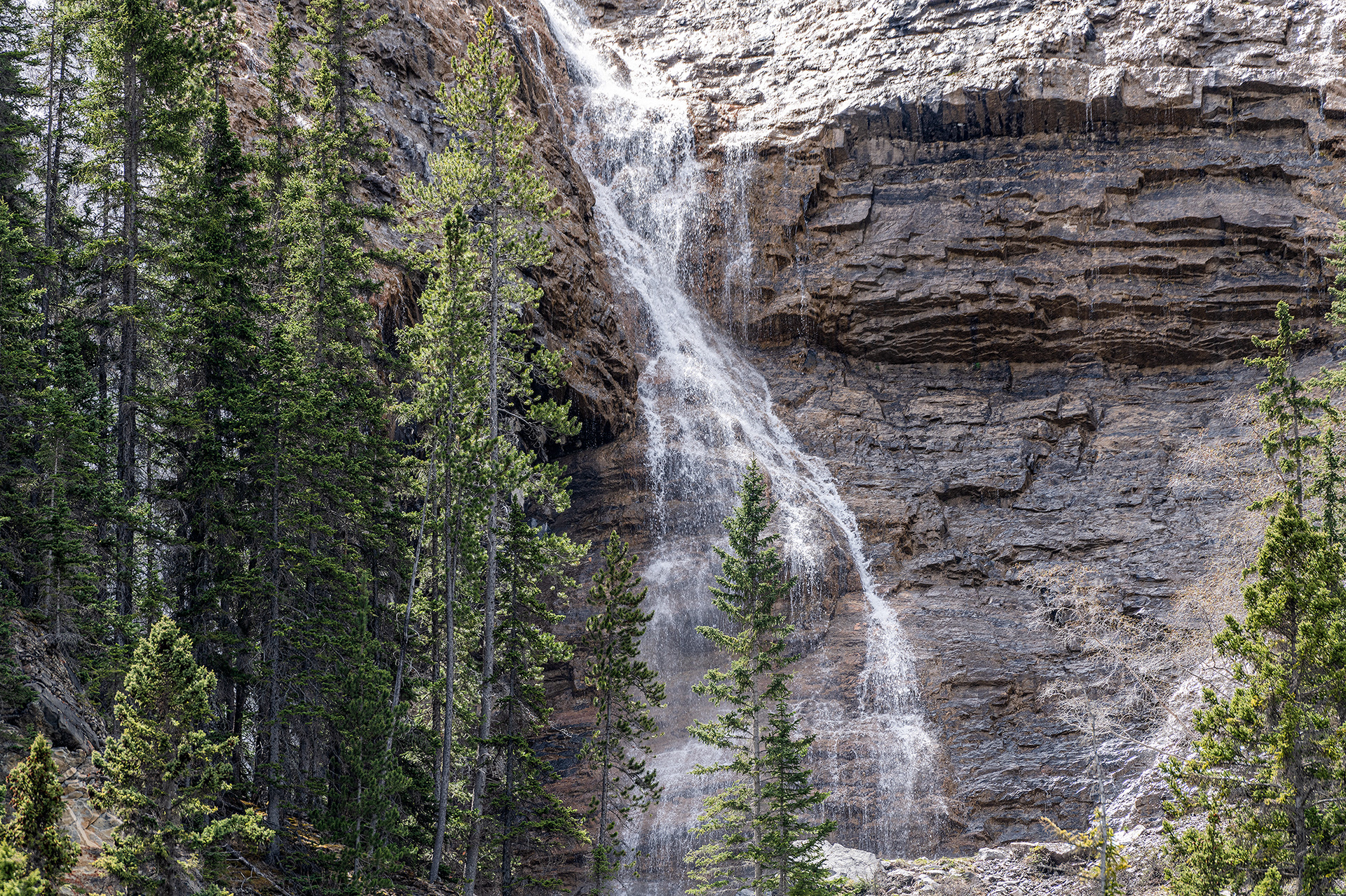 Waterfall near Grassi Lakes Trail, Canmore area, Alberta