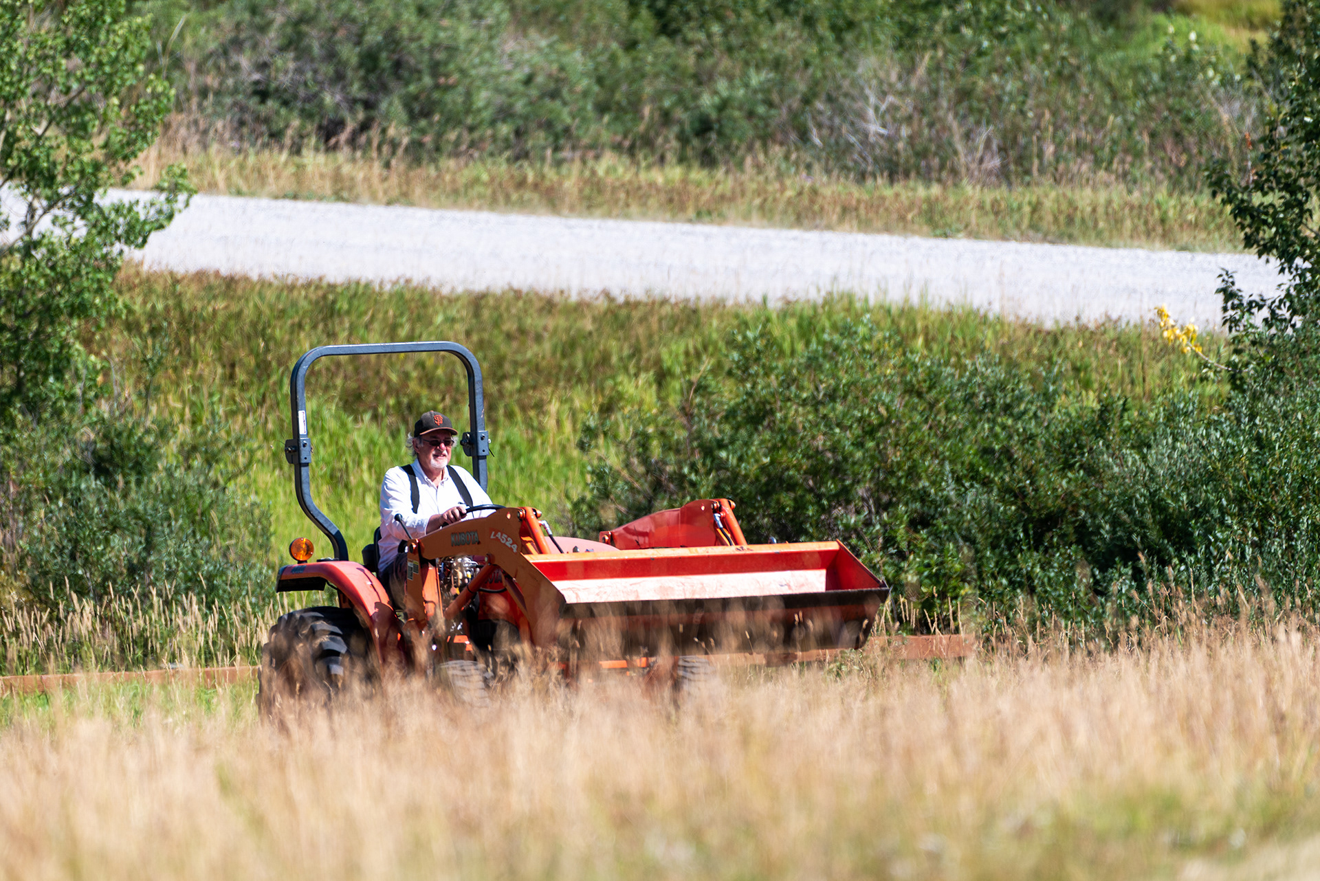 Ron driving the tractor
