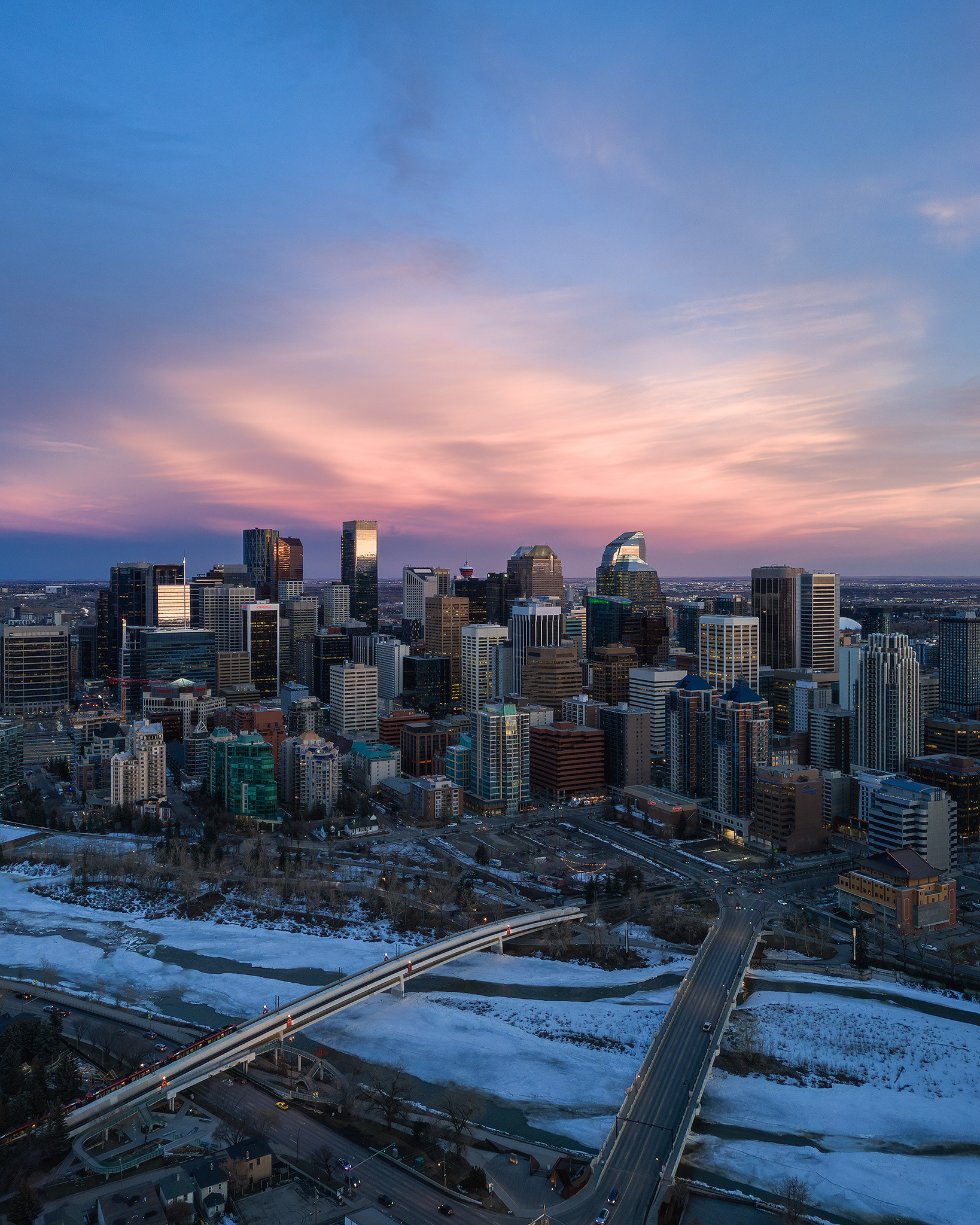 Photo of a portion of the Downtown Calgary skyline from near Hillhurst, Calgary, AB - March 15th