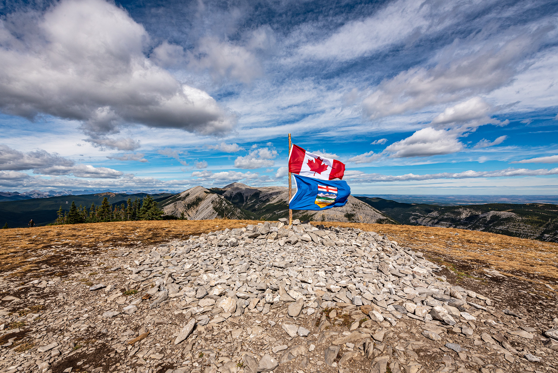 A (16 mm) view at the very peak of Prairie Mountain