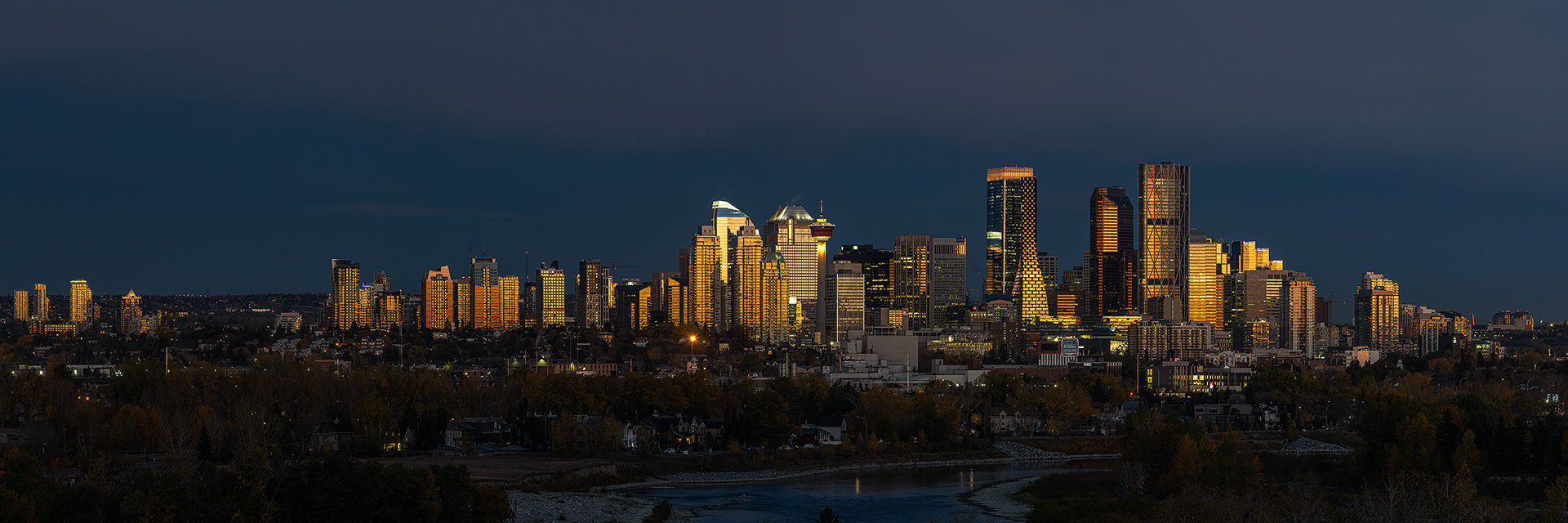 Panoramic Cityscape (pre sunrise) from Valleyview Park, Calgary, Alberta