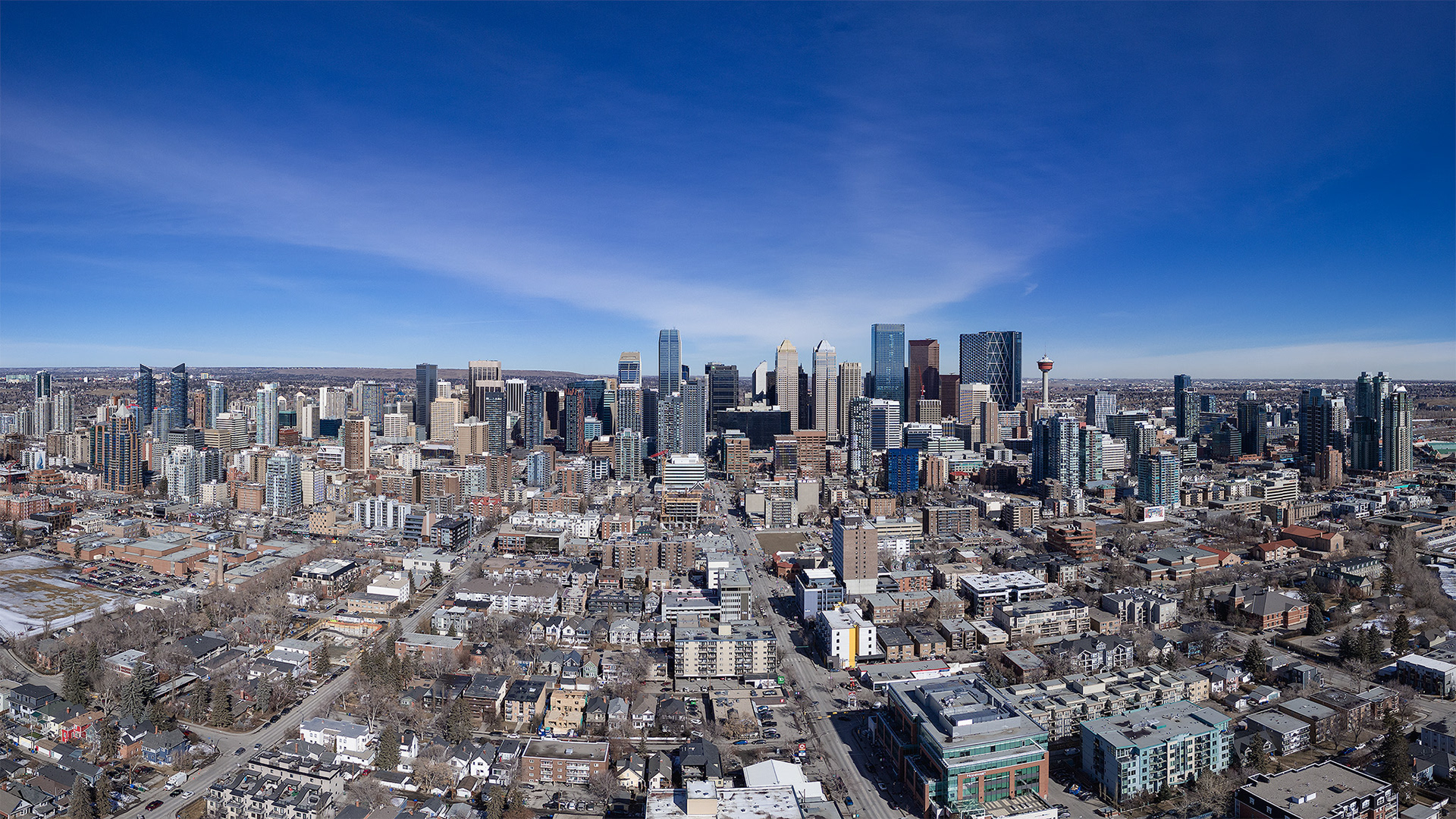 A photo of the Downtown Calgary skyline from near Roxboro Park, Calgary, AB - March 14th