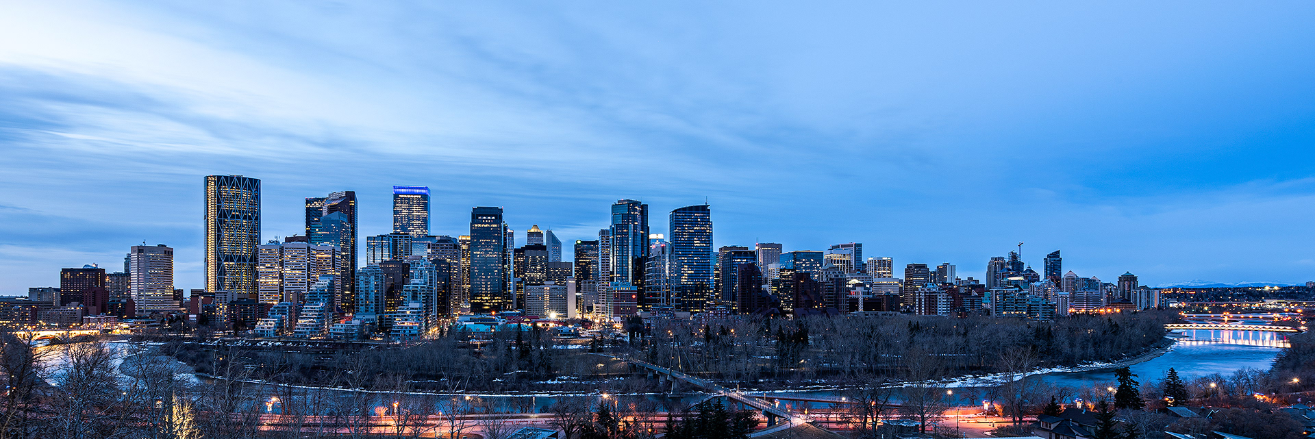 Cityscape of the Peace Bridge from Crescent Heights