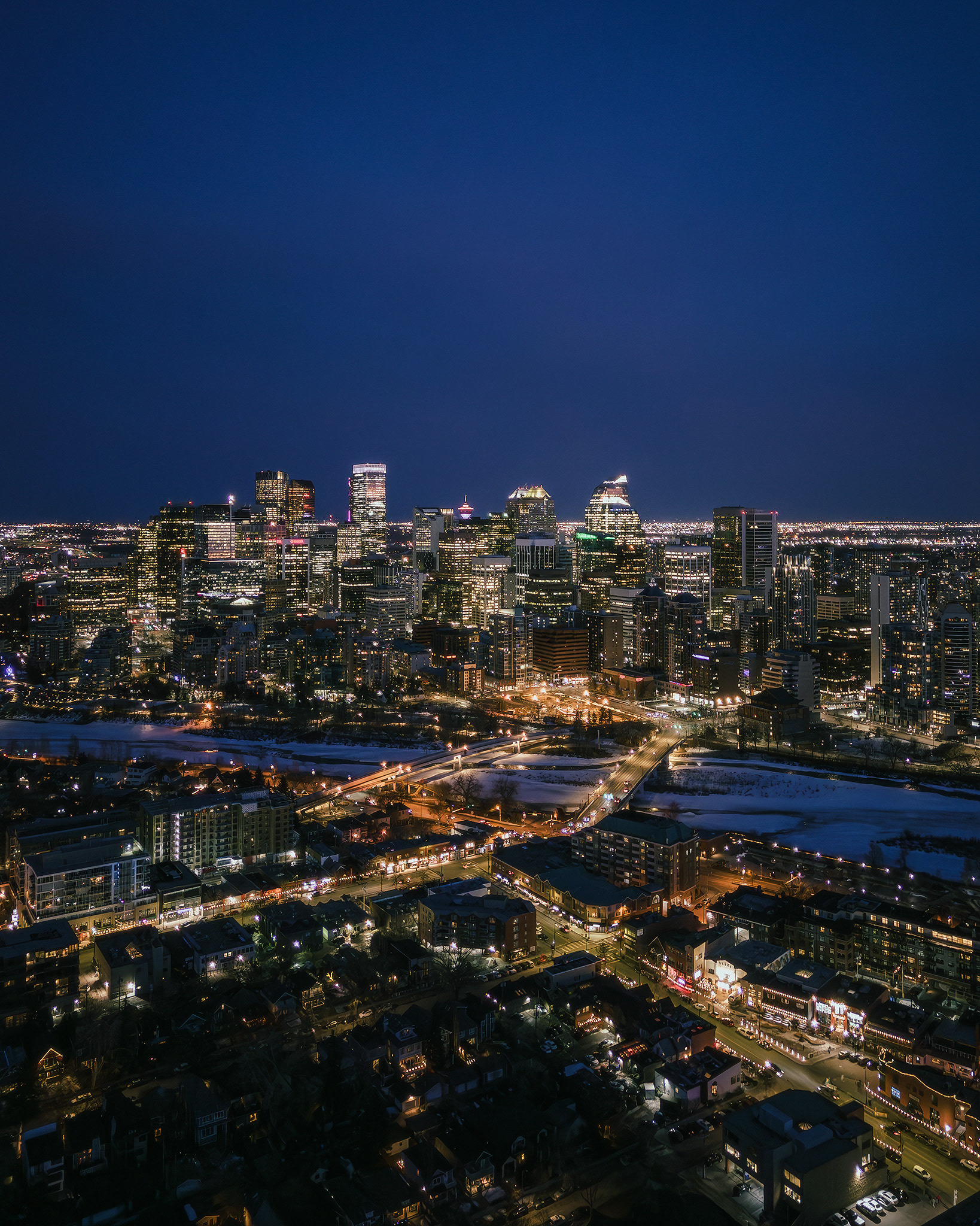 A photo of the Downtown Calgary skyline from near Hillhurst, Calgary, AB - March 15th