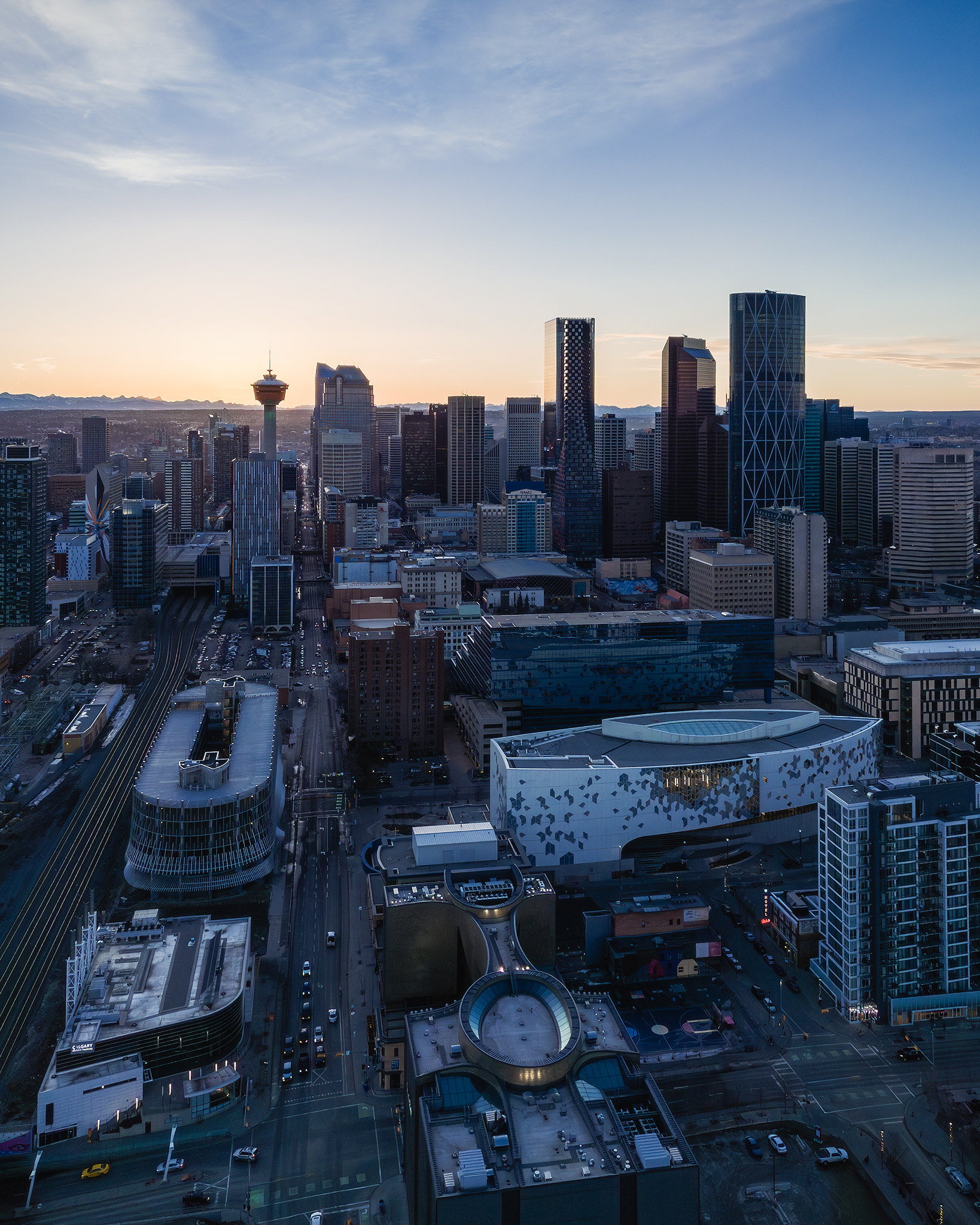 Photo of a portion of the Downtown Calgary skyline from near East Village, Calgary, AB - March 17th