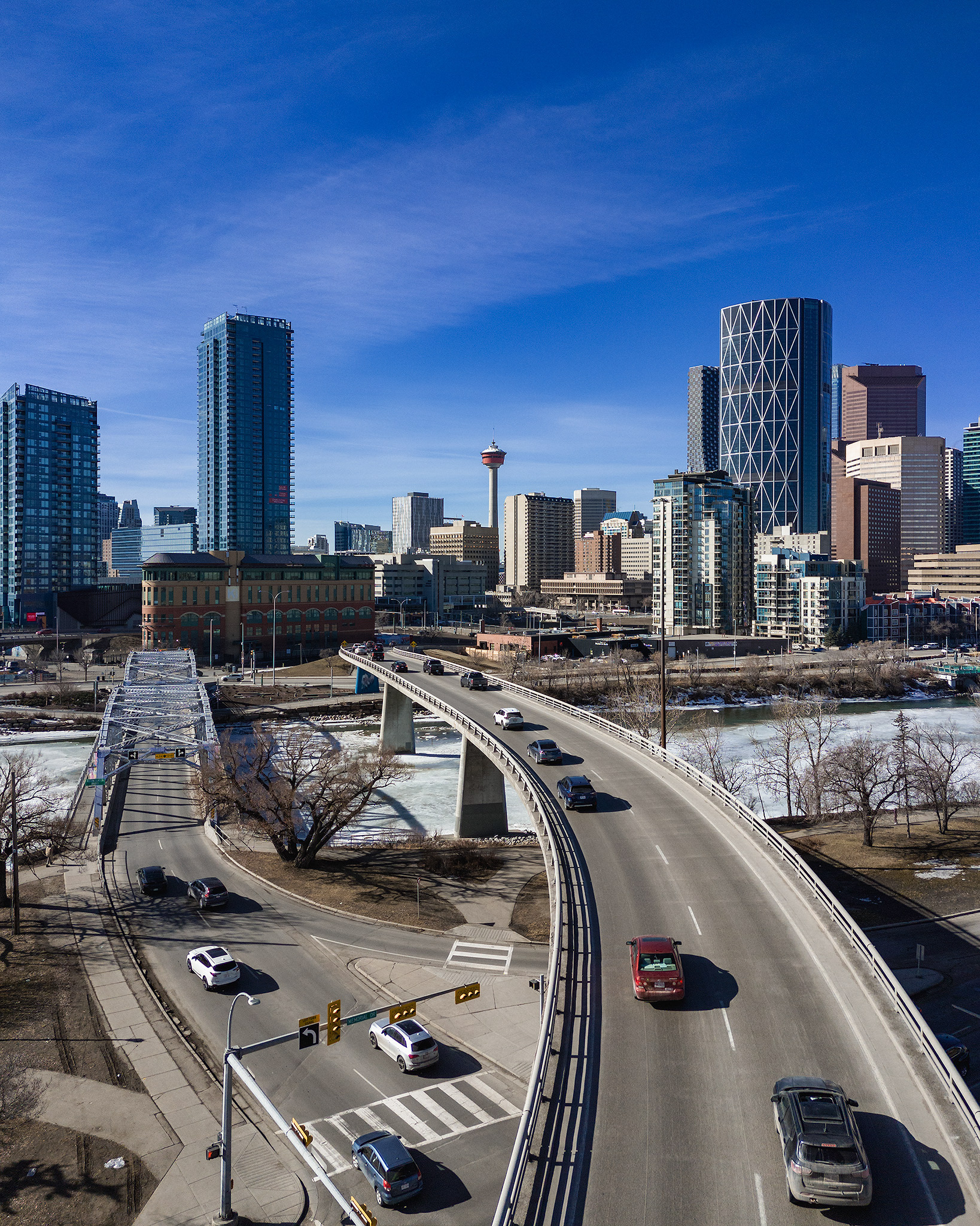 Photo of a portion of the Downtown Calgary skyline from near Bridgeland-Riverside, Calgary, AB - March 17th