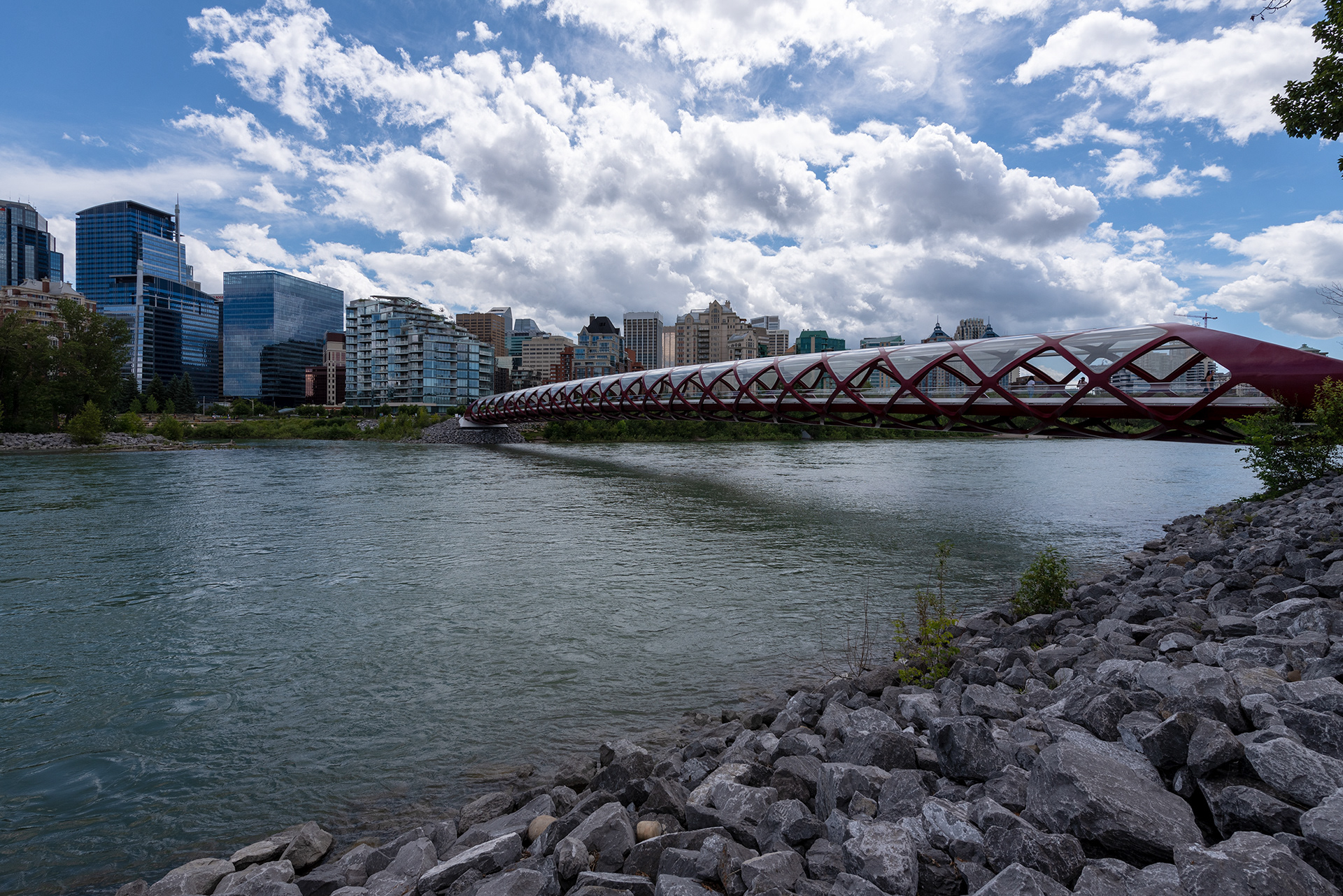 Peace Bridge from the Pathway alongside Memorial Drive, Calgary, Alberta