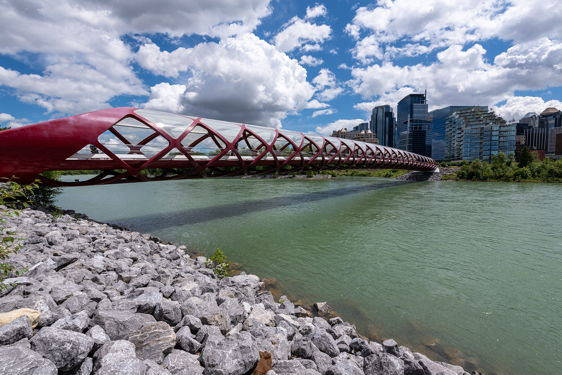 Peace Bridge from the Pathway alongside Memorial Drive, Calgary, Alberta