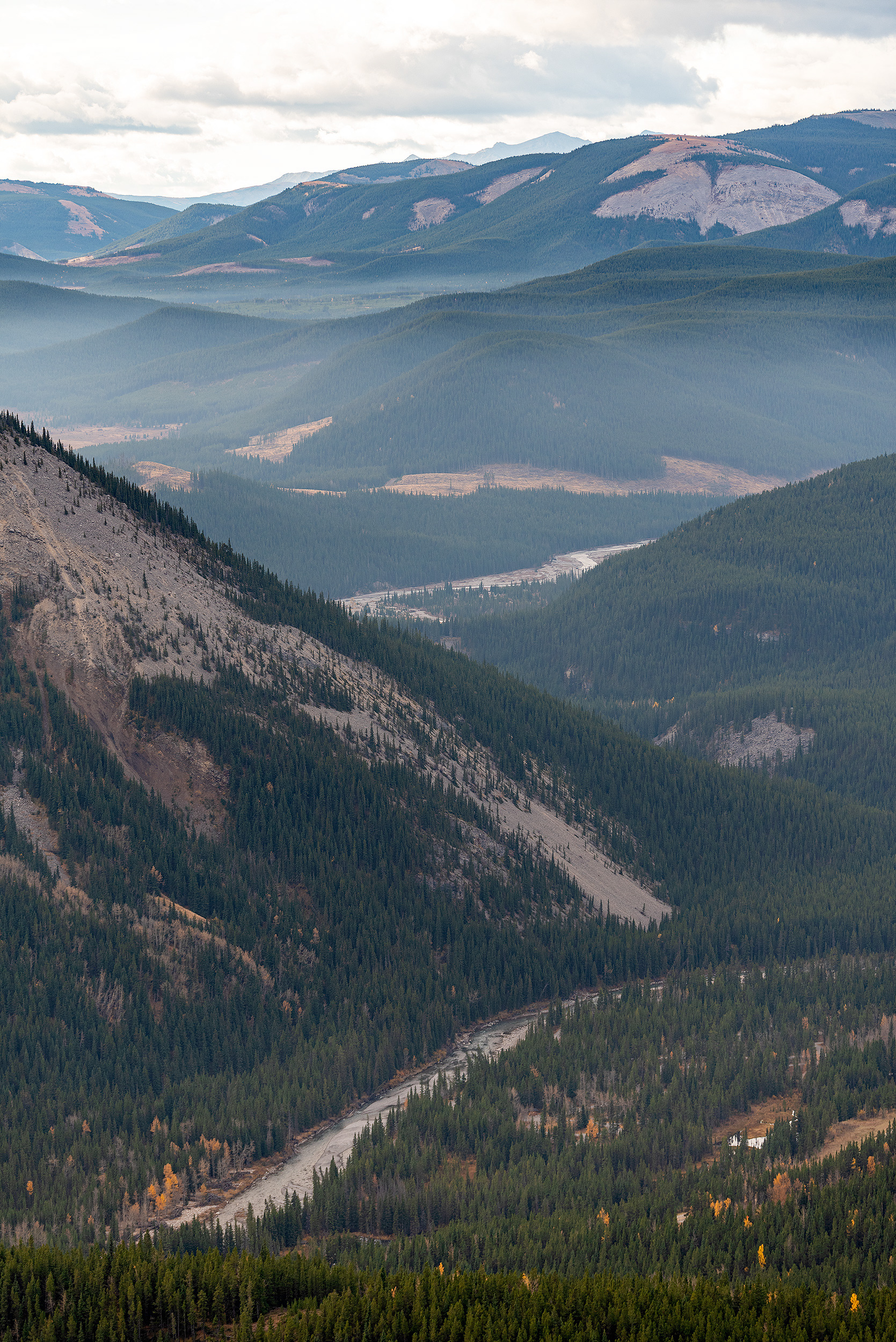 Elbow River winds through the foothills near Elbow Falls, Alberta
