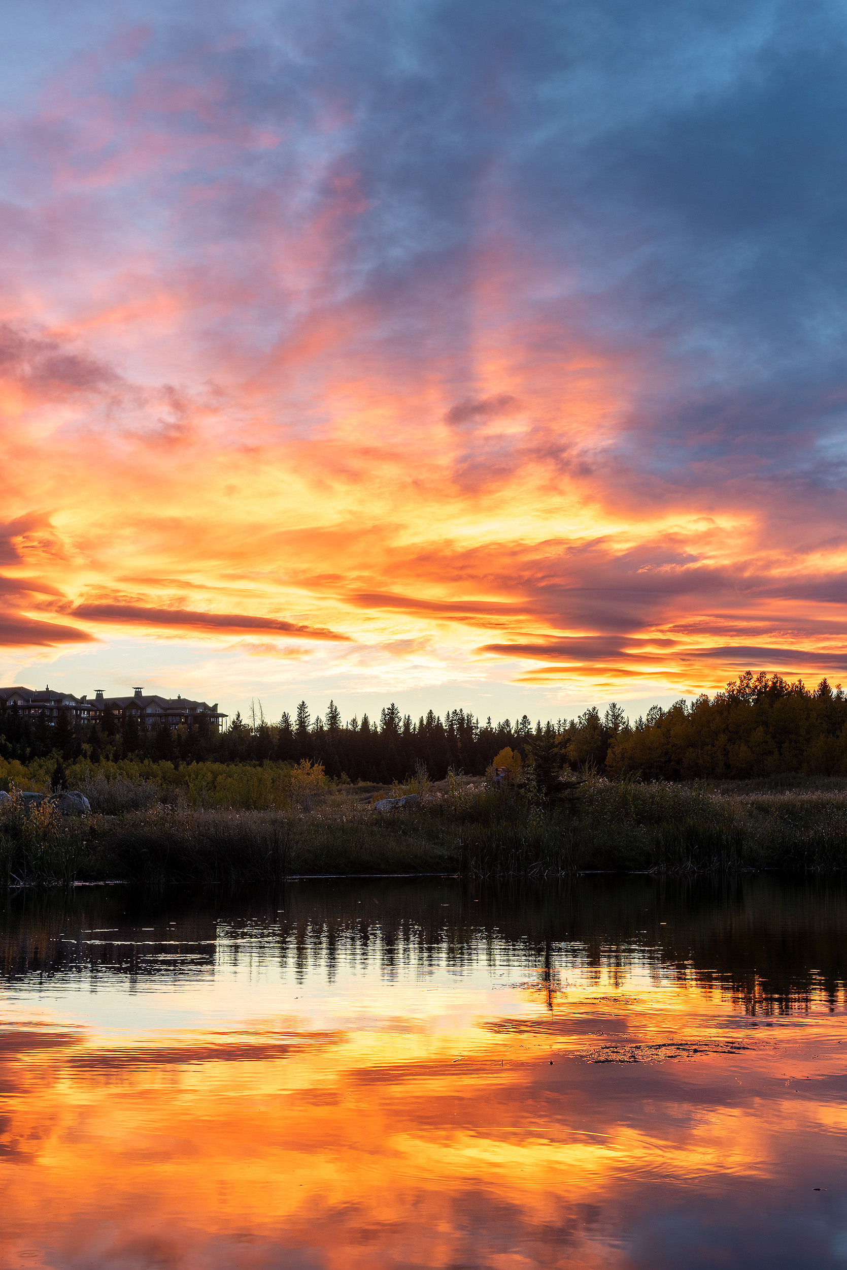 Sunset at the Marshall Springs ponds in Fish Creek Provincial Park