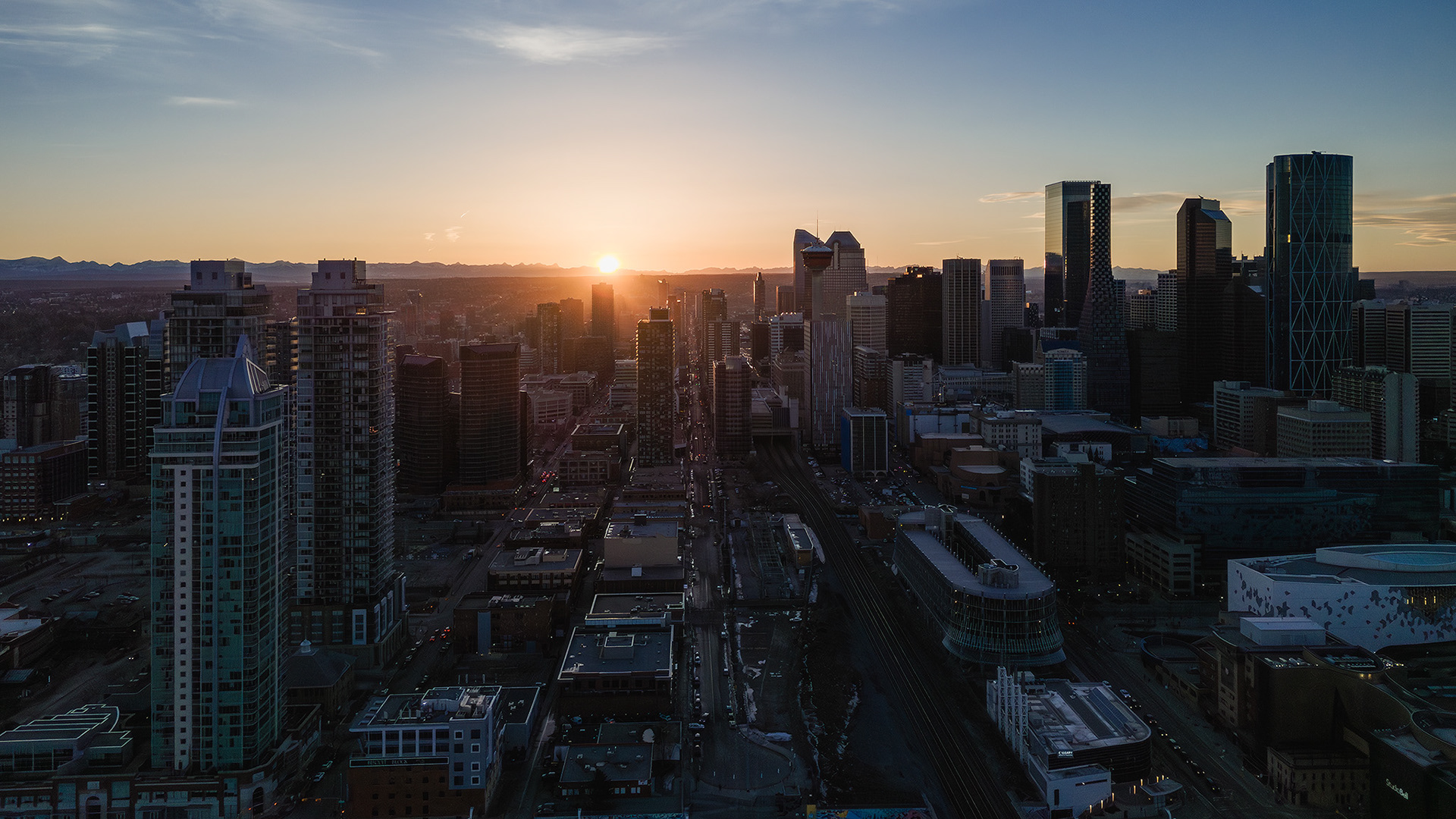 Photo of a portion of the Downtown Calgary skyline from near East Village, Calgary, AB - March 17th