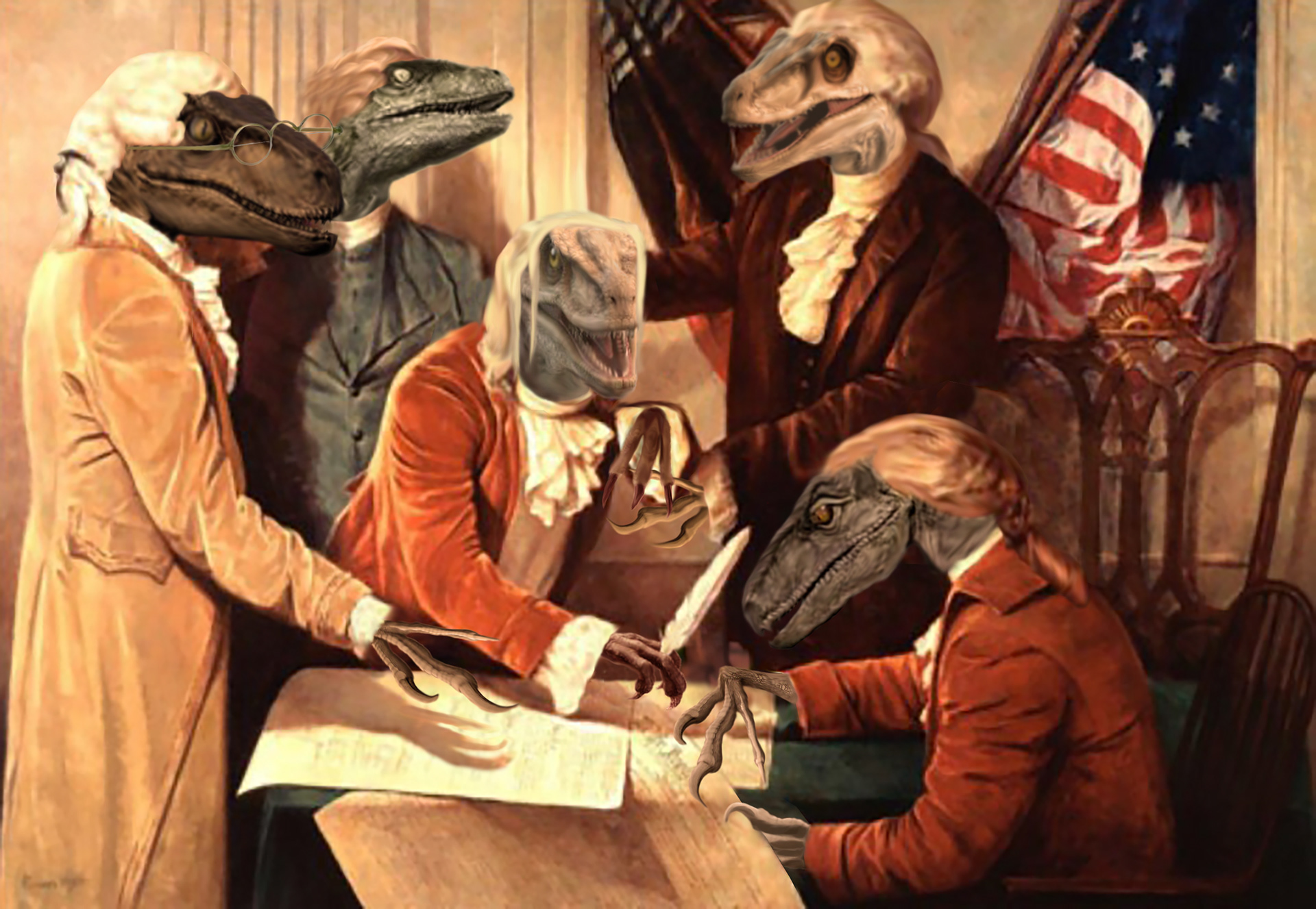 After- Photoshopped as a gag gift for Raptor Roofing