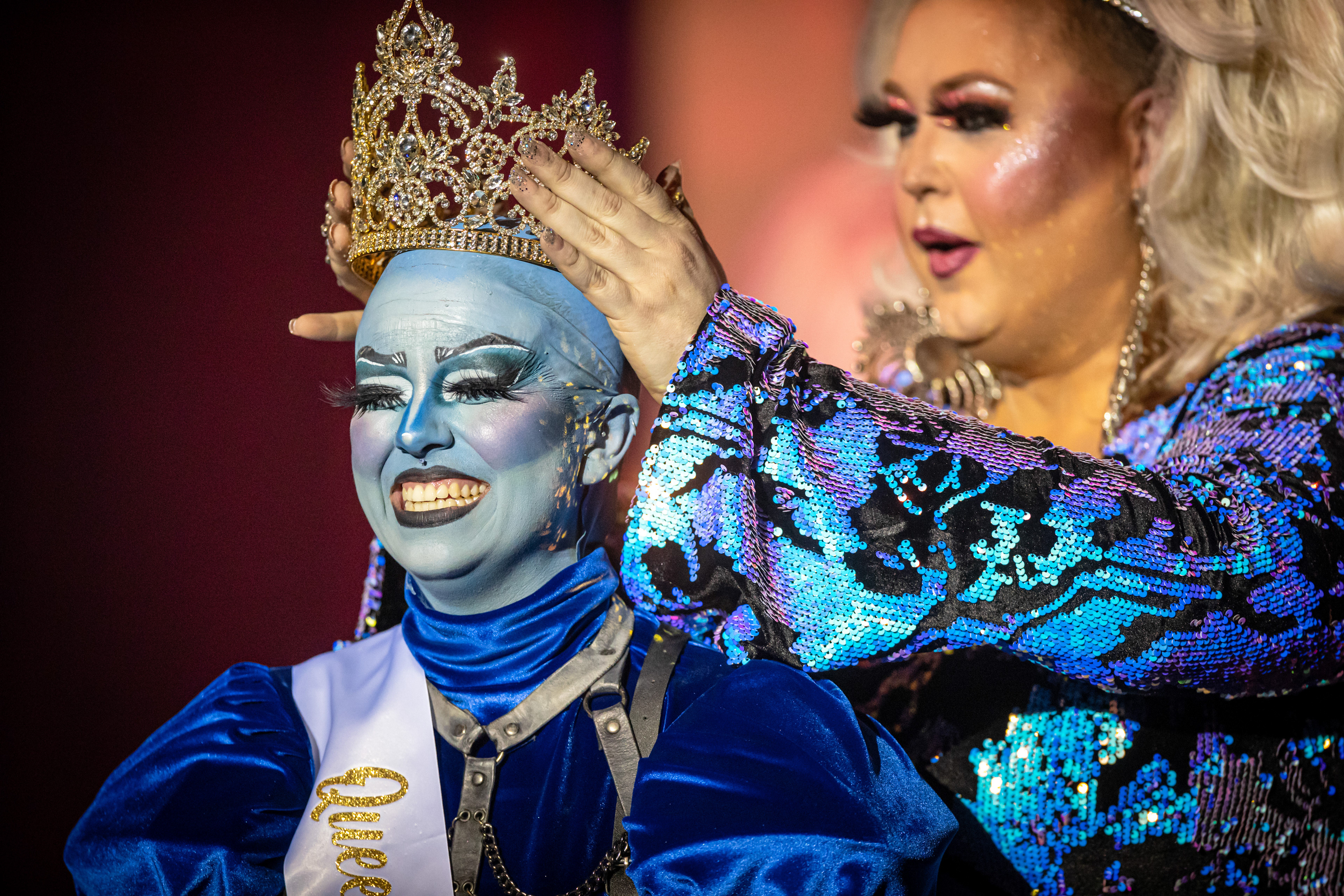 Jessy B. Darling is crowned Queen of Draggieland in Rudder Theatre on Monday, April 18, 2022.