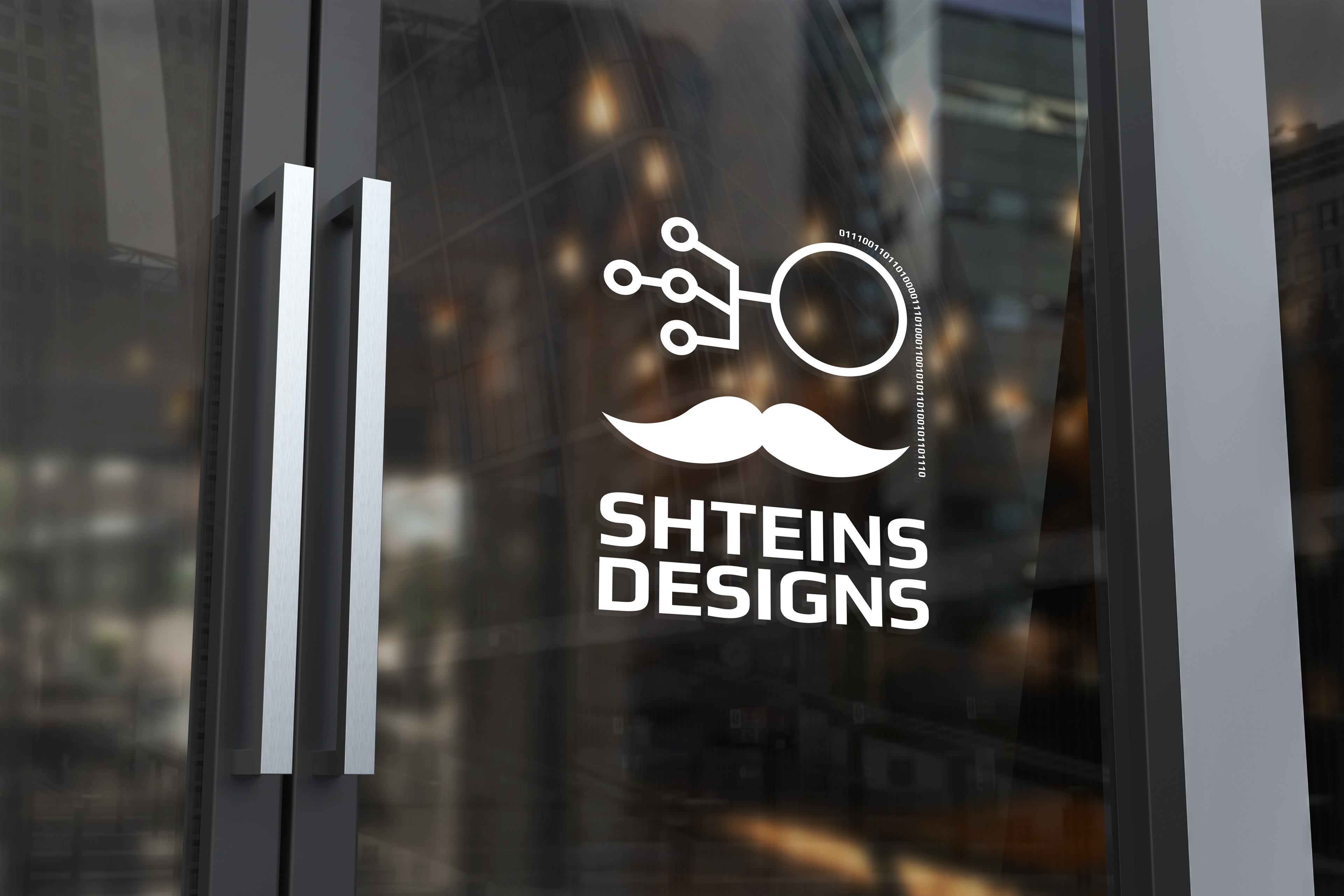 Clean company door logo application.