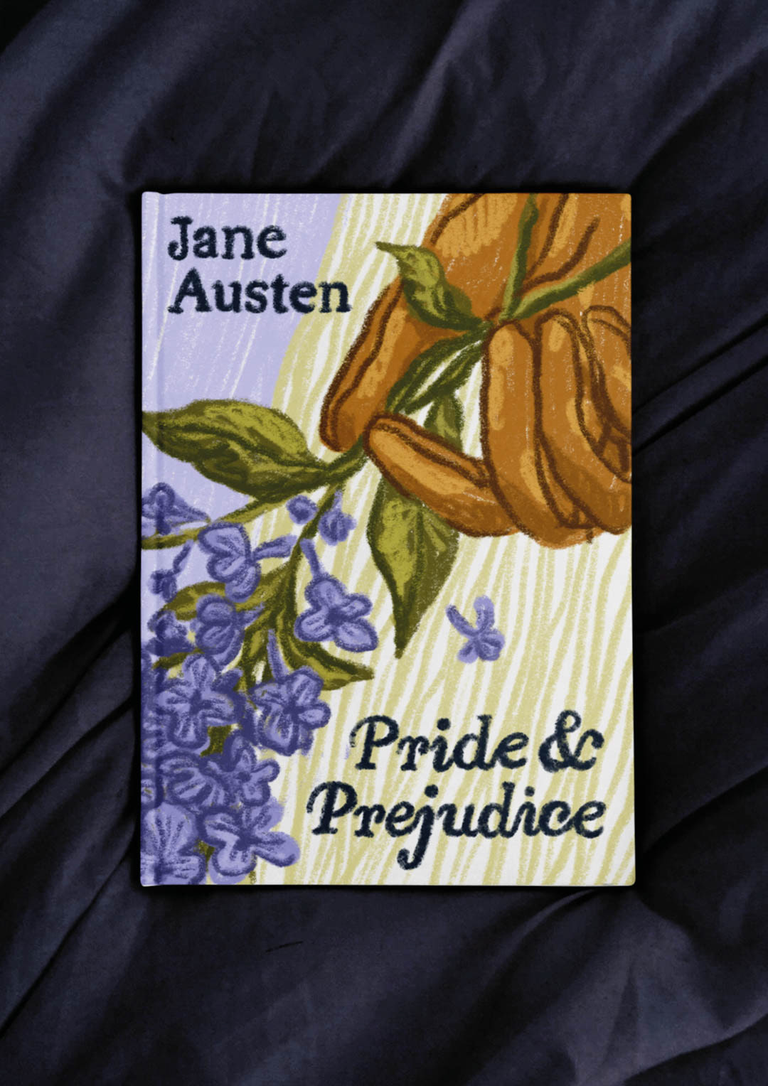 illustrated cover for jane austen’s novel pride and prejudice. By Bianca Gschlecht