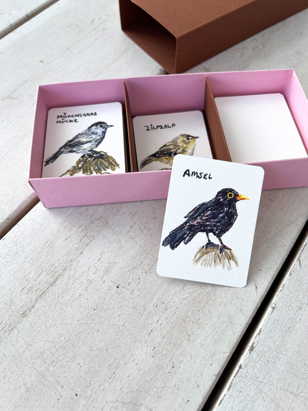 photo of card set showing domestic birds by Bianca Gschlecht