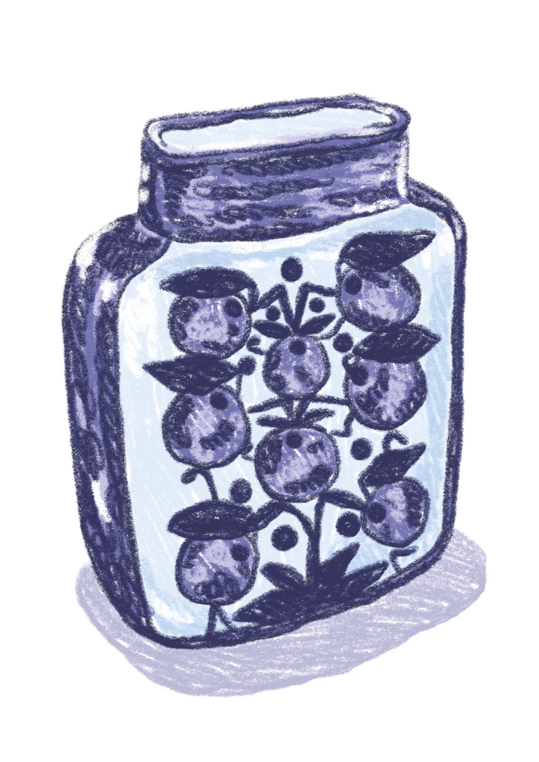 digital illustration of vintage Royal Copenhagen Tenera Vase. By Bianca Gschlecht